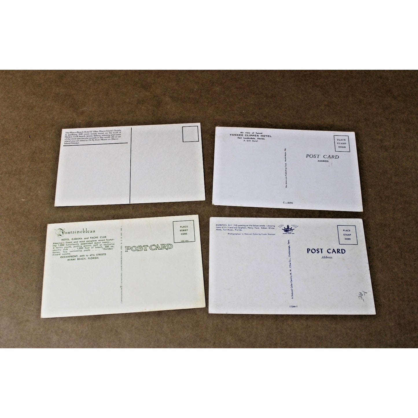 4 Vintage Mid-Century Florida Travel Postcards, Fort Lauderdale, Miami- Lot 5
