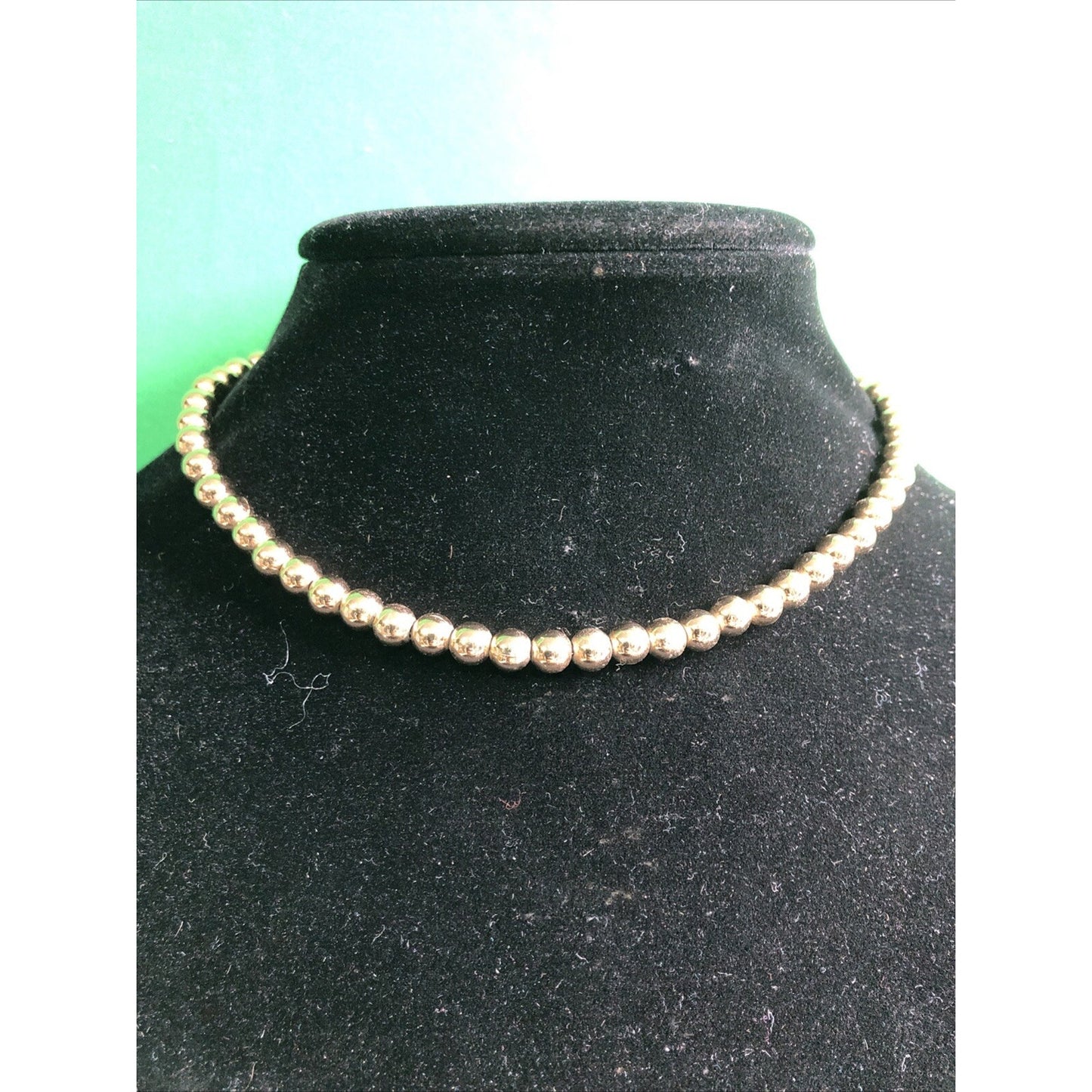 Vintage MONET Goldtone Bead 16” Choker Necklace Signed Tag