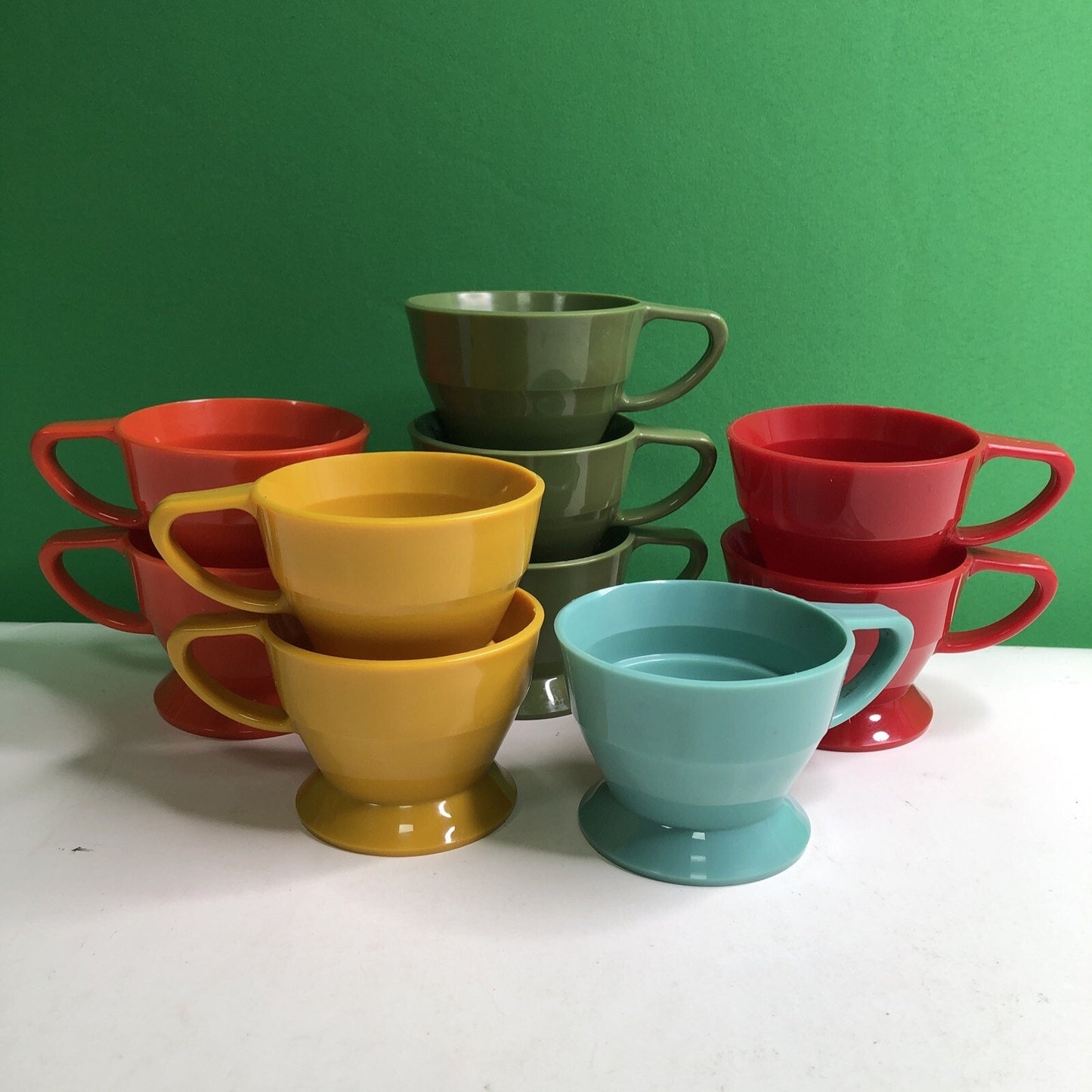 Set 10 VTG SOLO Cozy Cup Holders No. 68 Plastic Red Orange Yellow Blue Green MCM
