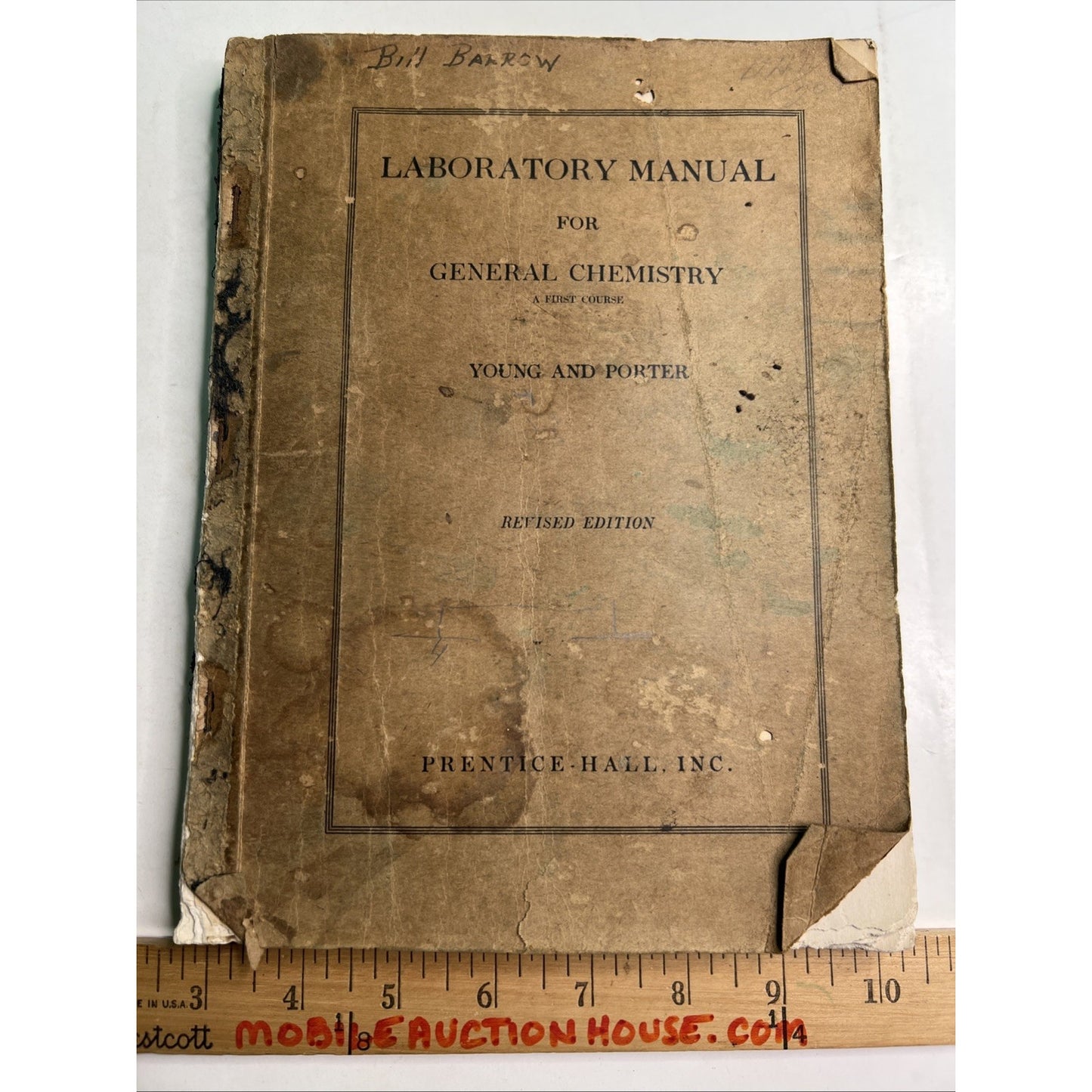 1947 Laboratory Manual of General Chemistry by Young & Porter Revised Edition