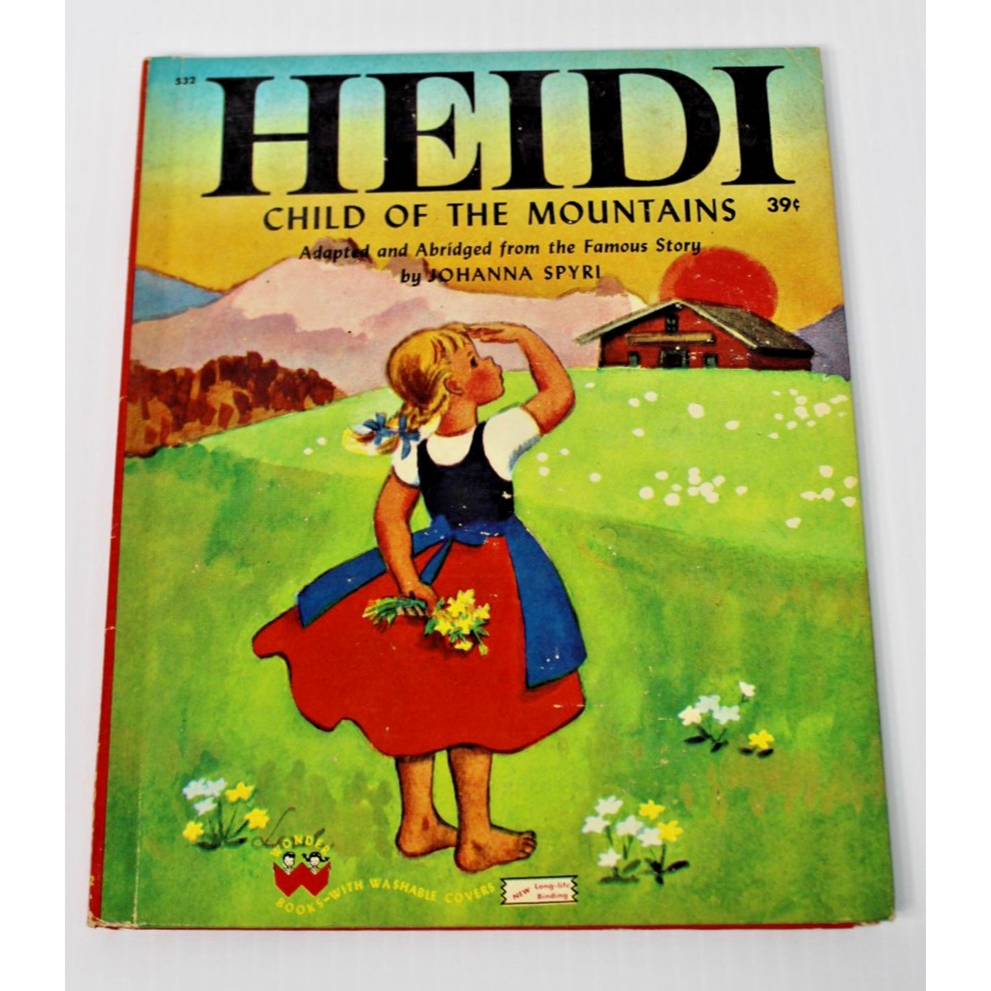 1950 Heidi by Johanna Spyri- Abridged- Children's Wonder Book Illustrated HC