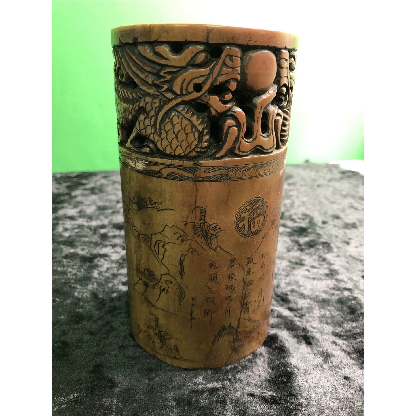 Chinese Hand Engraved Stone Paper Weight
