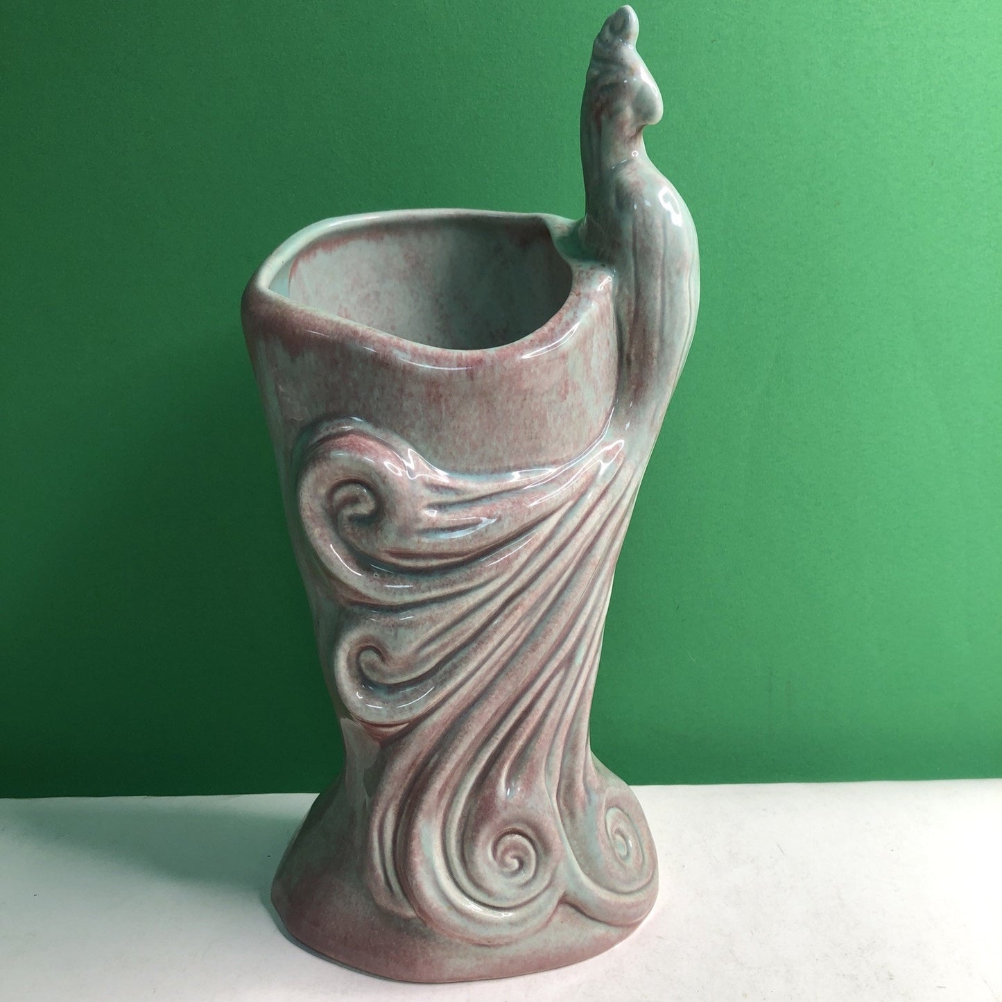 Vtg MCM CALIFORNIA CA Pottery - West Coast Pottery Peacock Vase Planter Figurine