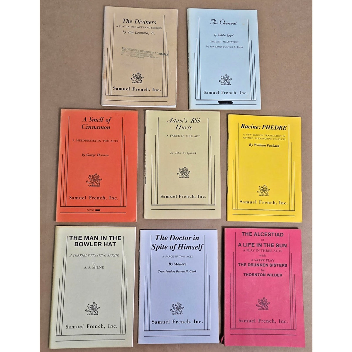 Lot of 8 Vintage Samuel French Play Scripts - A.A. Milne, Thornton Wilder & More