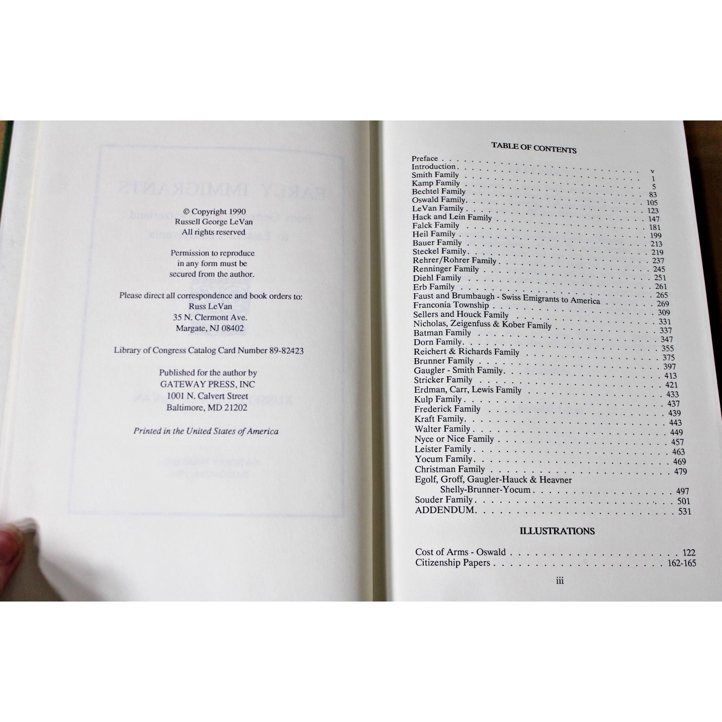 Early Immigrants from Germany and Switzerland to Eastern Pennsylvania, Levan