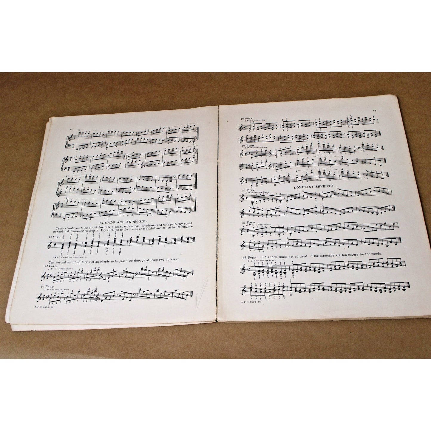 Vintage Piano Lessons - FINGER TRAINING FOR THE PIANO, Carl Stasny, 1899, No 44"