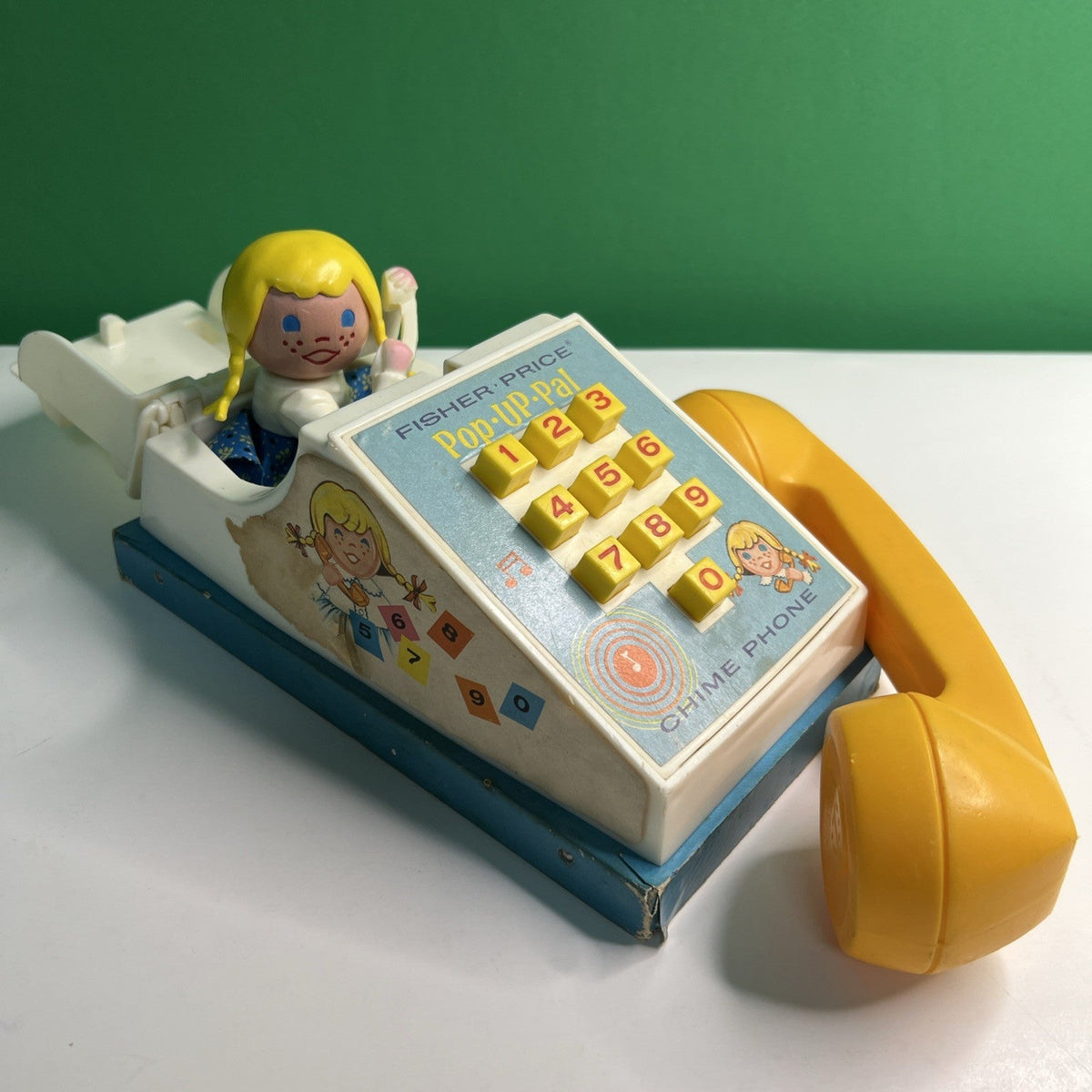 Vintage 1968 Fisher Price Pop Up Pal Chime Phone #150 Toy Telephone