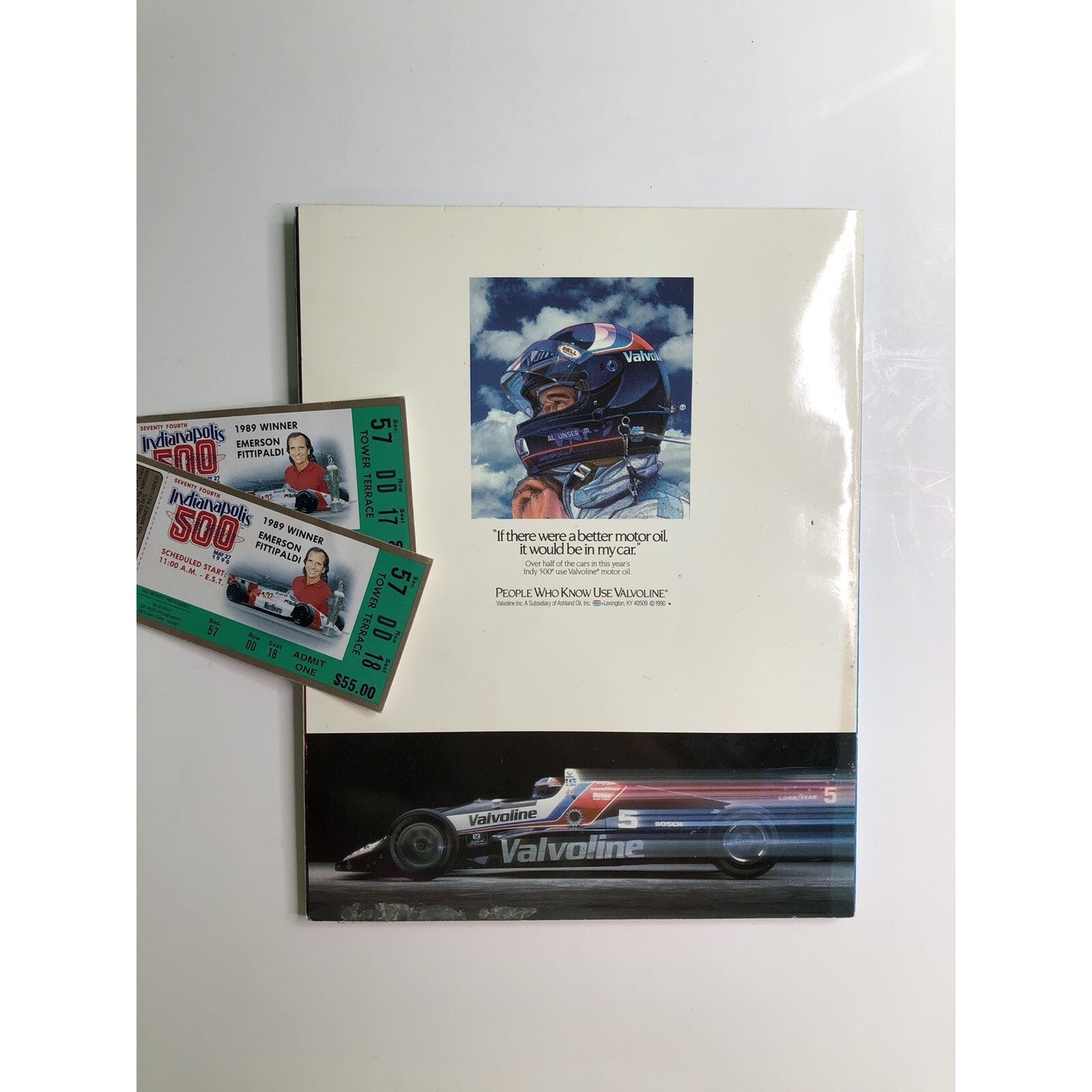 1990 74th Annual Indianapolis 500 Official Program And Tickets