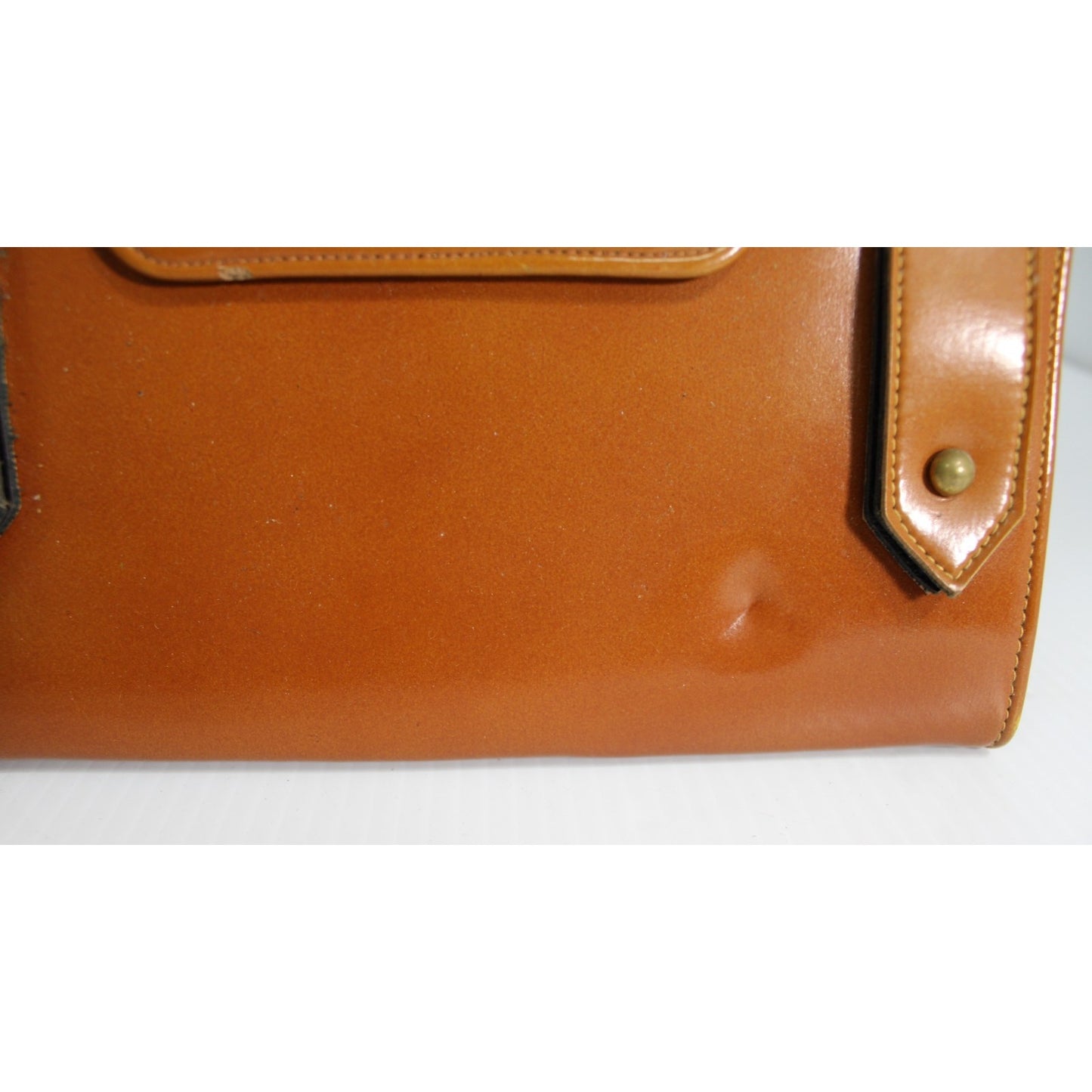 Vintage 1950s 1960s Town & Country Shoes Brown Leather Structured Satchel Bag