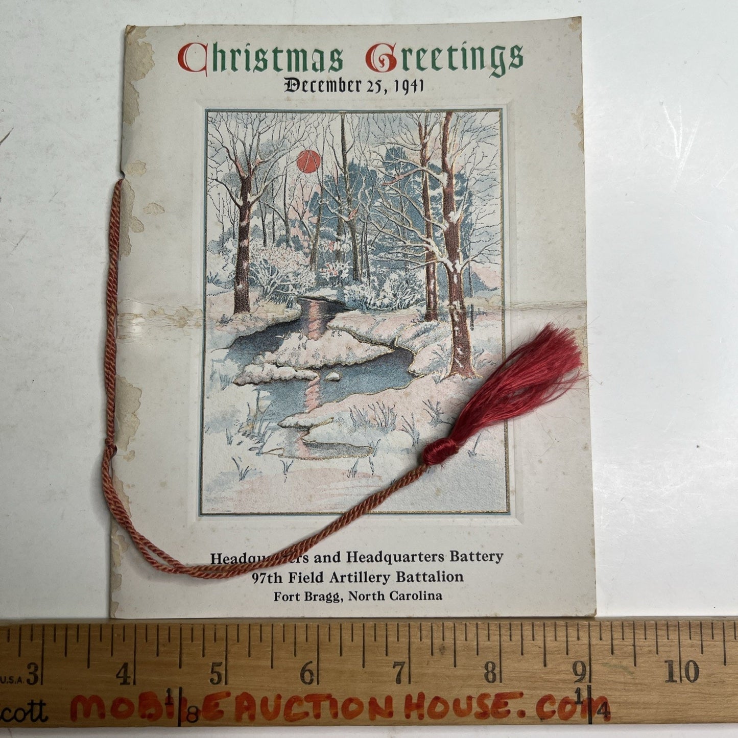 1941 Christmas Program Fort Bragg North Carolina 97th Field Artillery Battalion