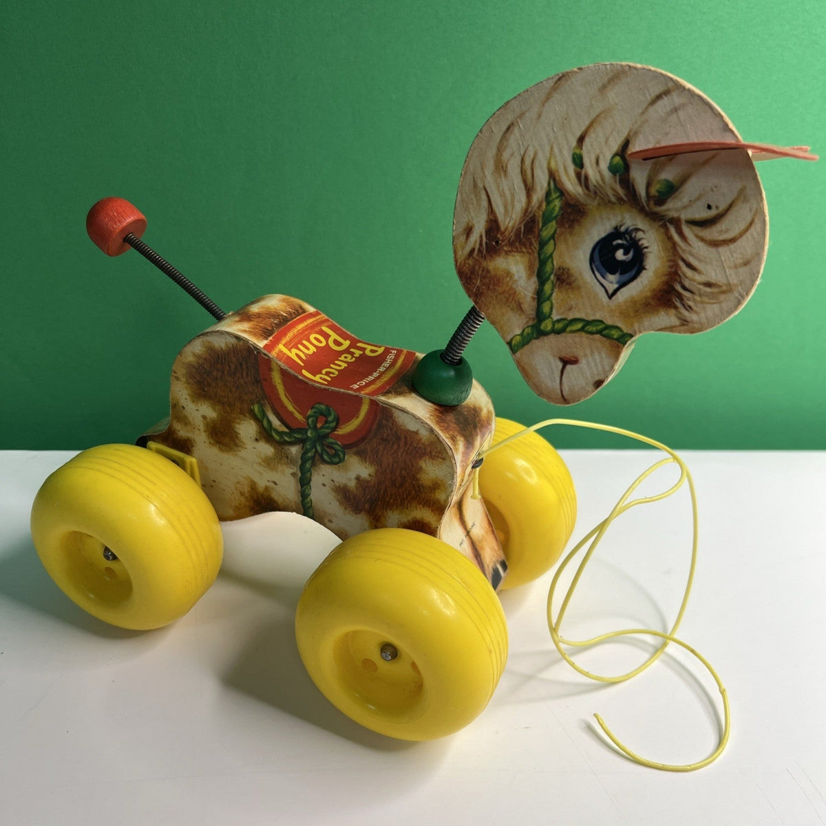 1965 Prancy Pony #617 Fisher Price Clippity Clop Horse Sound Pull Toy Bouncy
