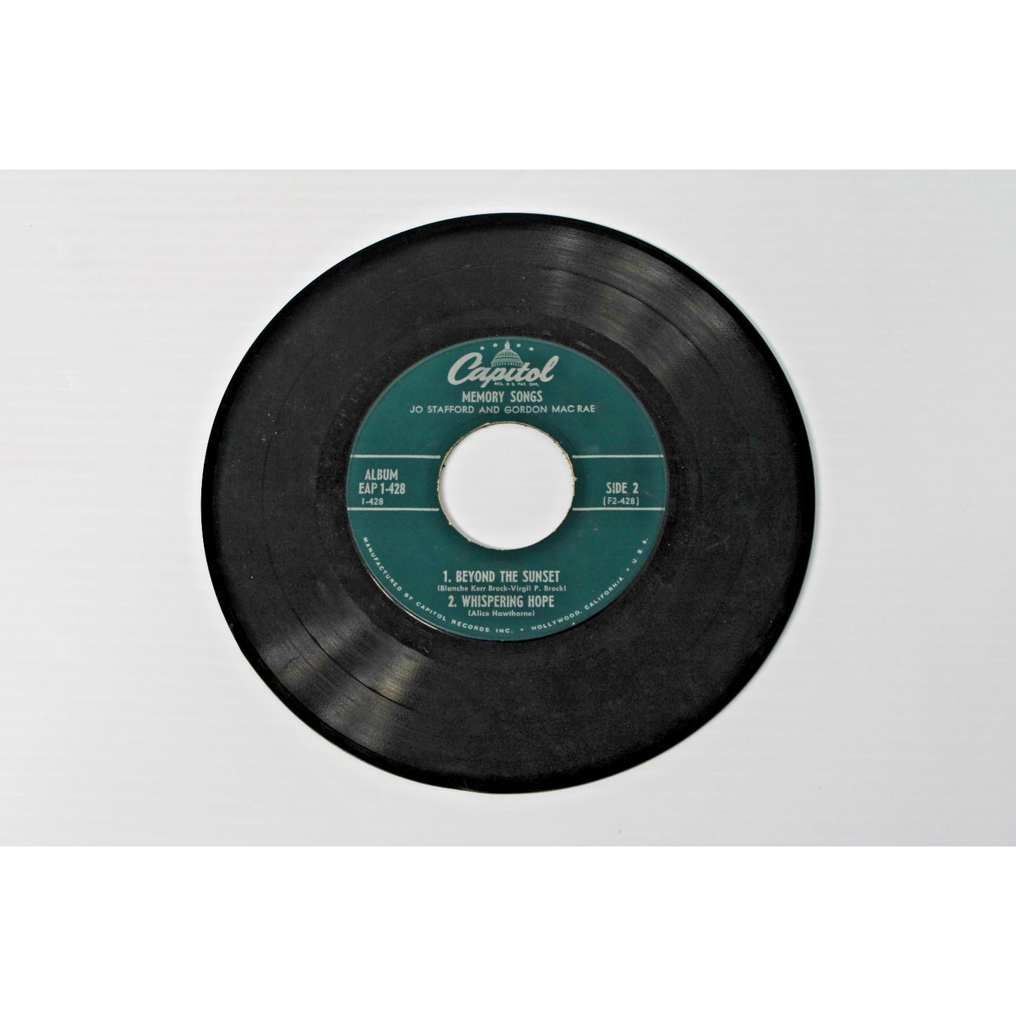 Jo Stafford Gordon MacRae 45rpm 1953 EP Capitol EAP 1-428 Memory Songs