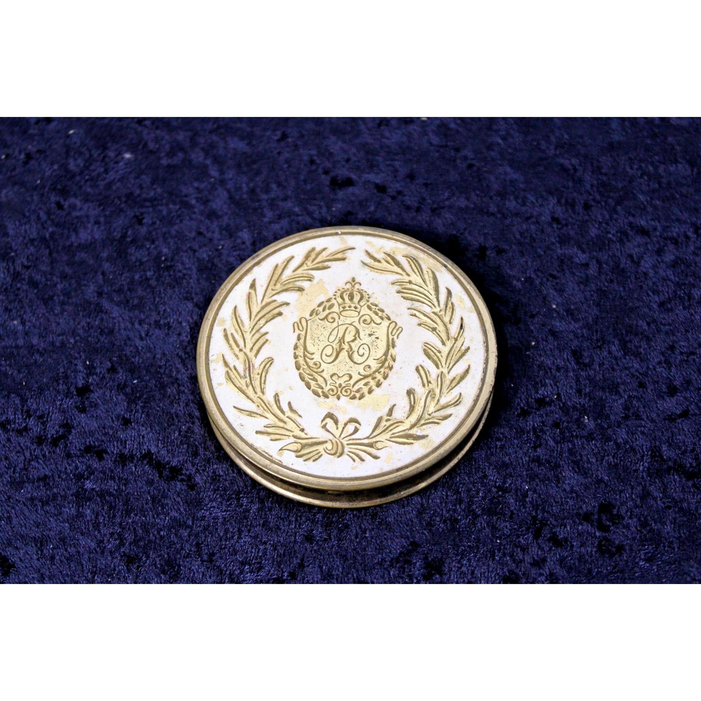 Vintage Revlon Pressed Powder Compact, Ivory/ Gold, Perfect Pinup Prop!