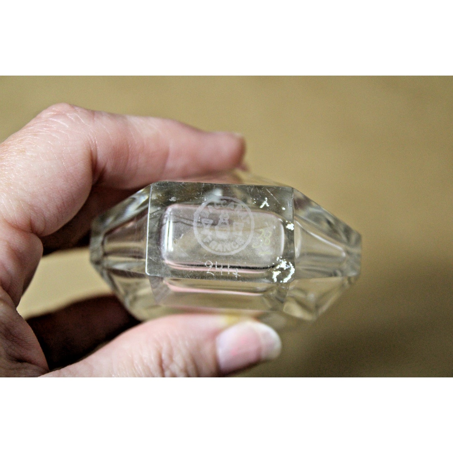Antique Art Deco Baccarat Crystal Perfume Bottle Signed Ciro Paris Surrender, 24