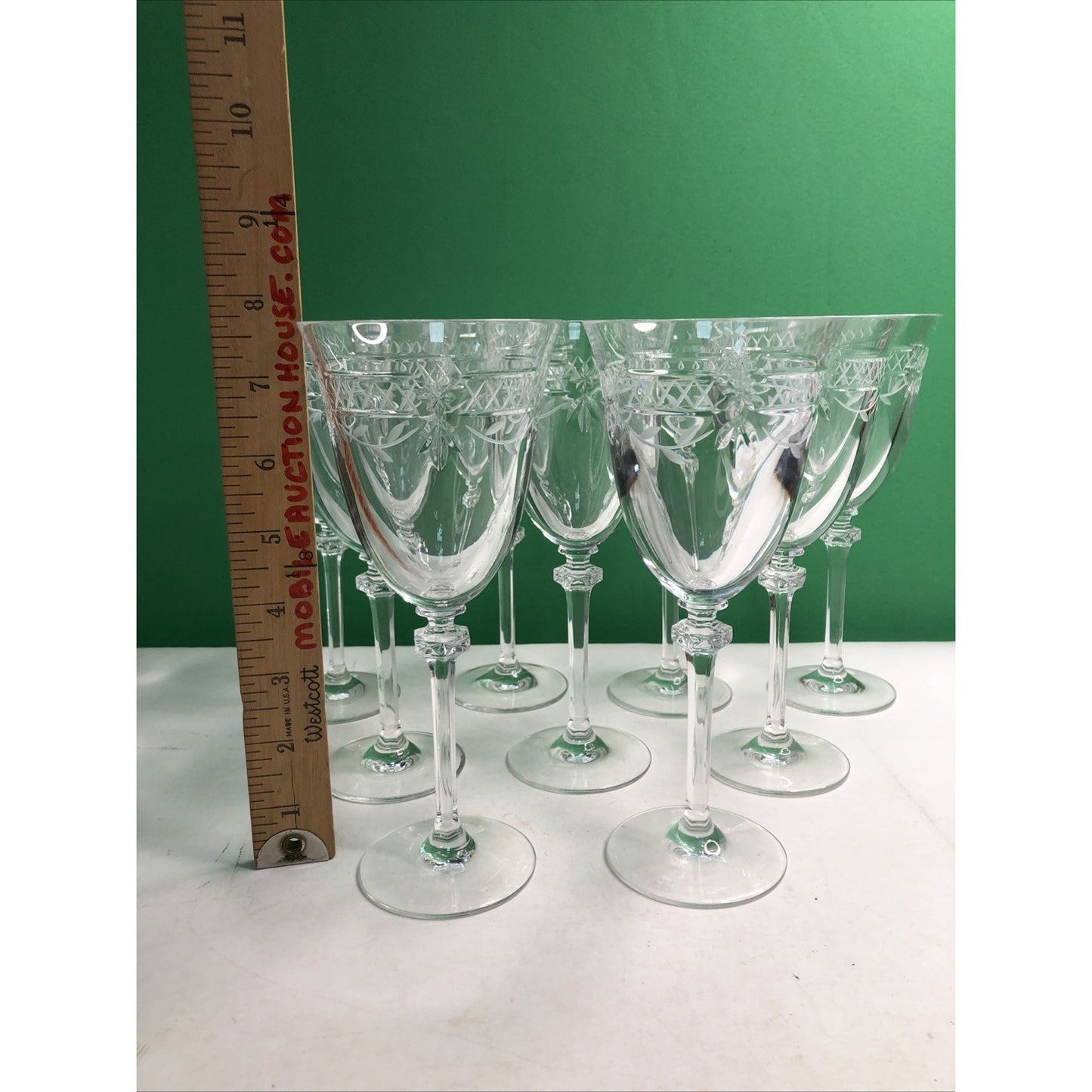 One (1) Royal Doulton Crystal Wellesley Wine Glass 7 5/8” Tall