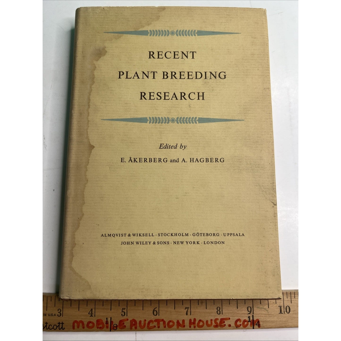1963 HC DJ Recent Plant Breeding Research By Akerberg & Hagberg