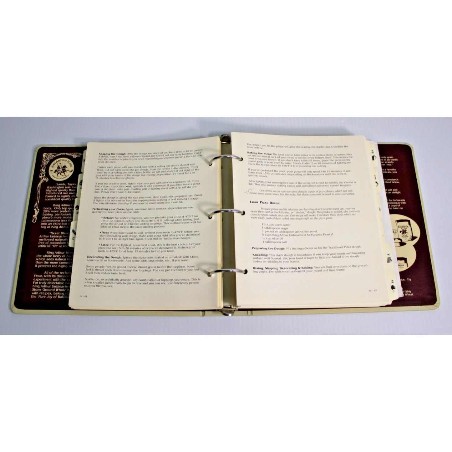 King Arthur Flour 200th Anniversary Cookbook Binder 1990 Brinna Sands Excellent!