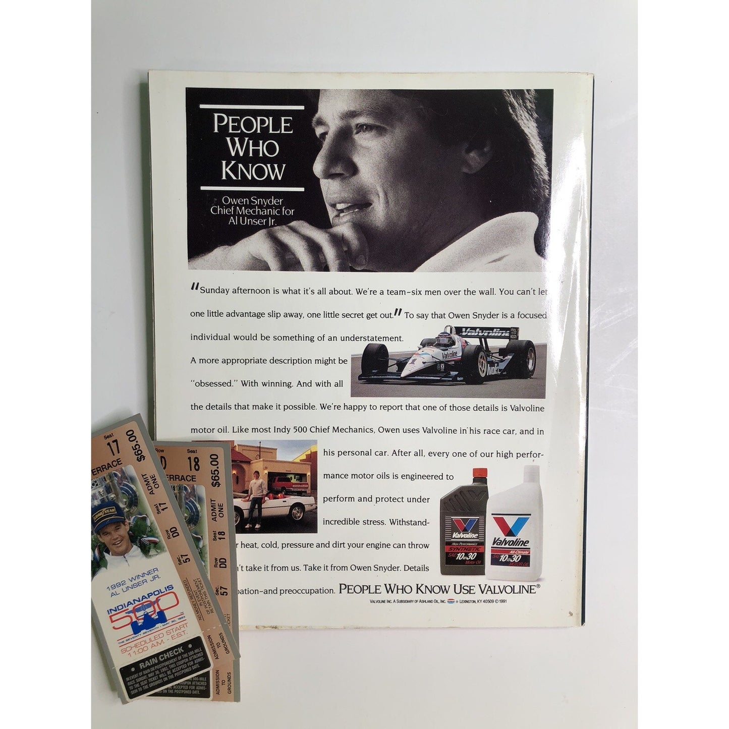 1993 77th Annual Indianapolis 500 Official Program And Tickets