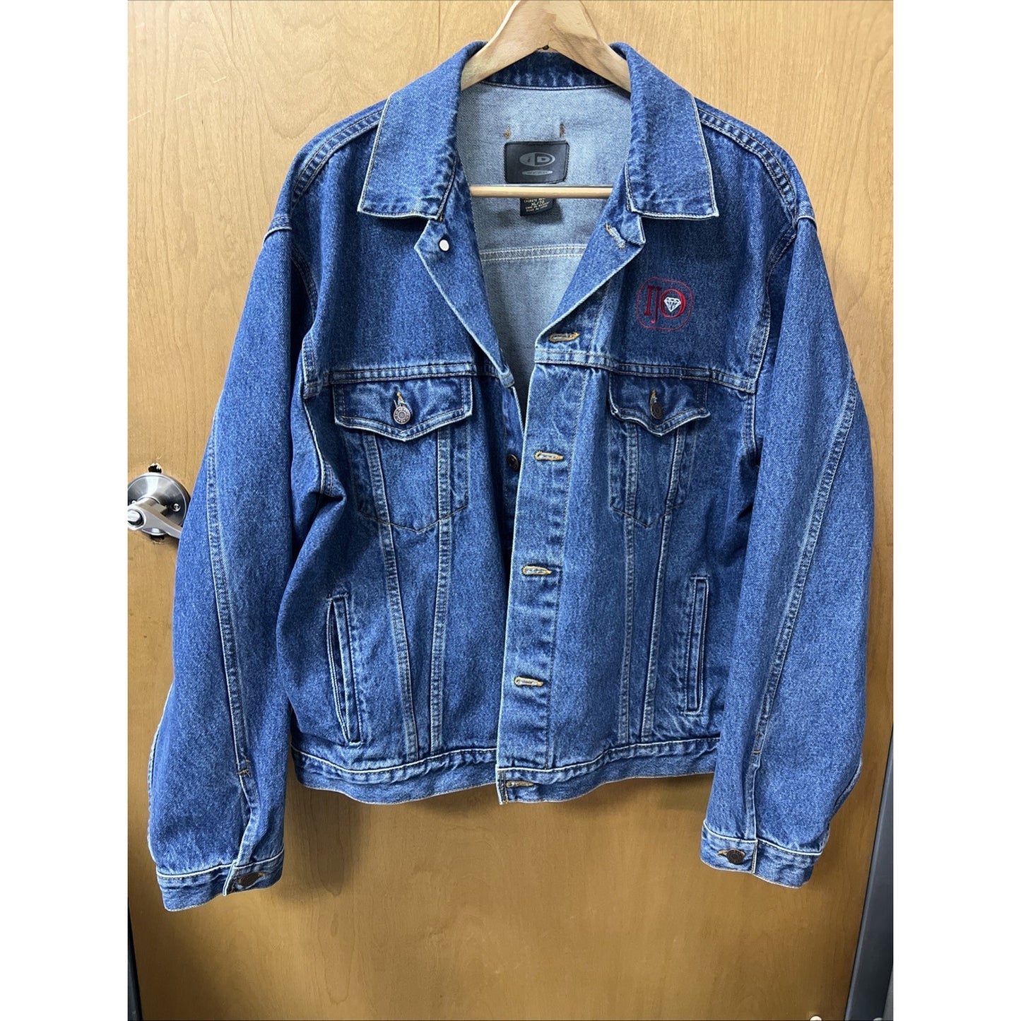 ID Brand Denim Jacket XL With Embroidered Independent Jewelers Organization Logo