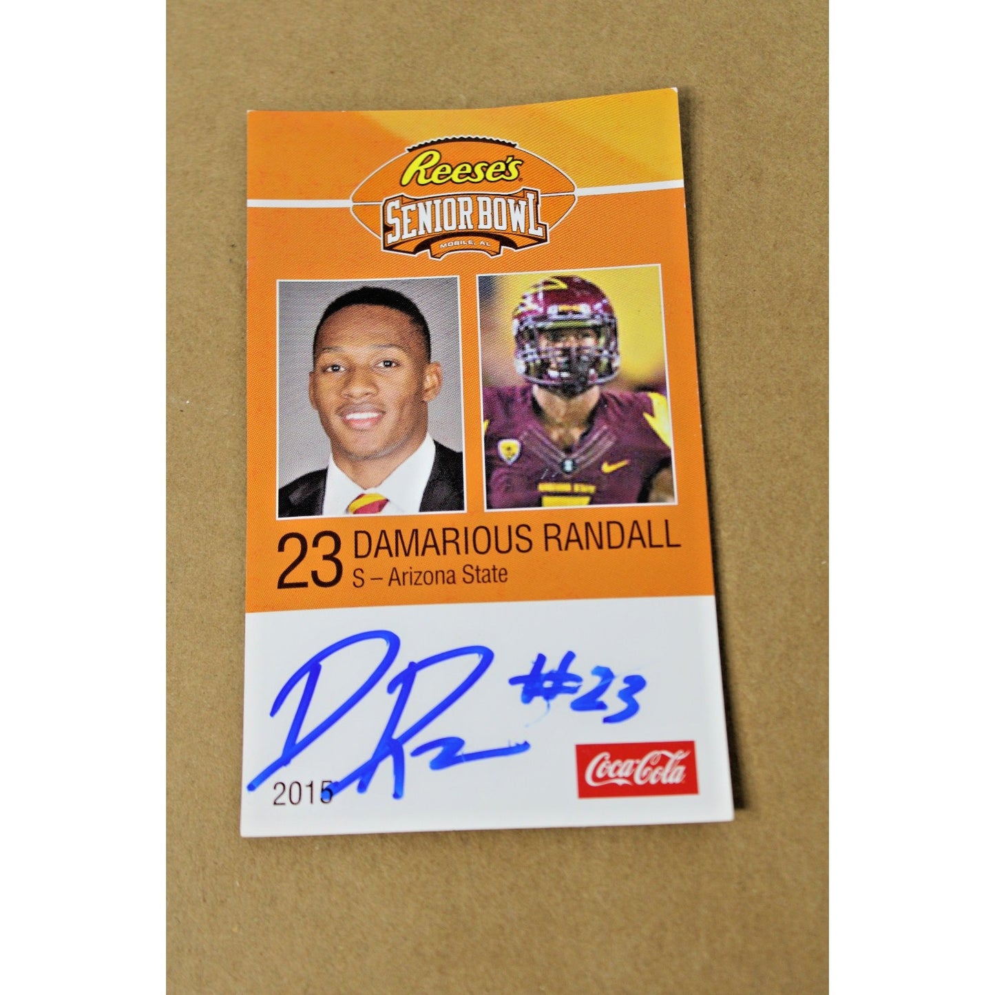 2015 Senior Bowl Signed/ Autographed Card, Damarious Randall (Packers, Browns)
