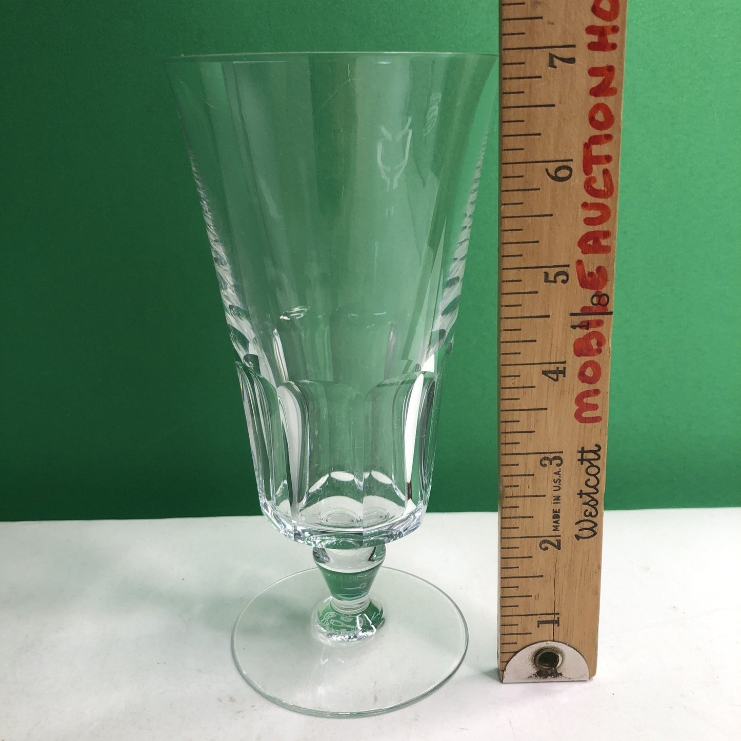 One (1) Baccarat of France Bretagne Footed Iced Tea Glass 6 7/8" Tall Crystal