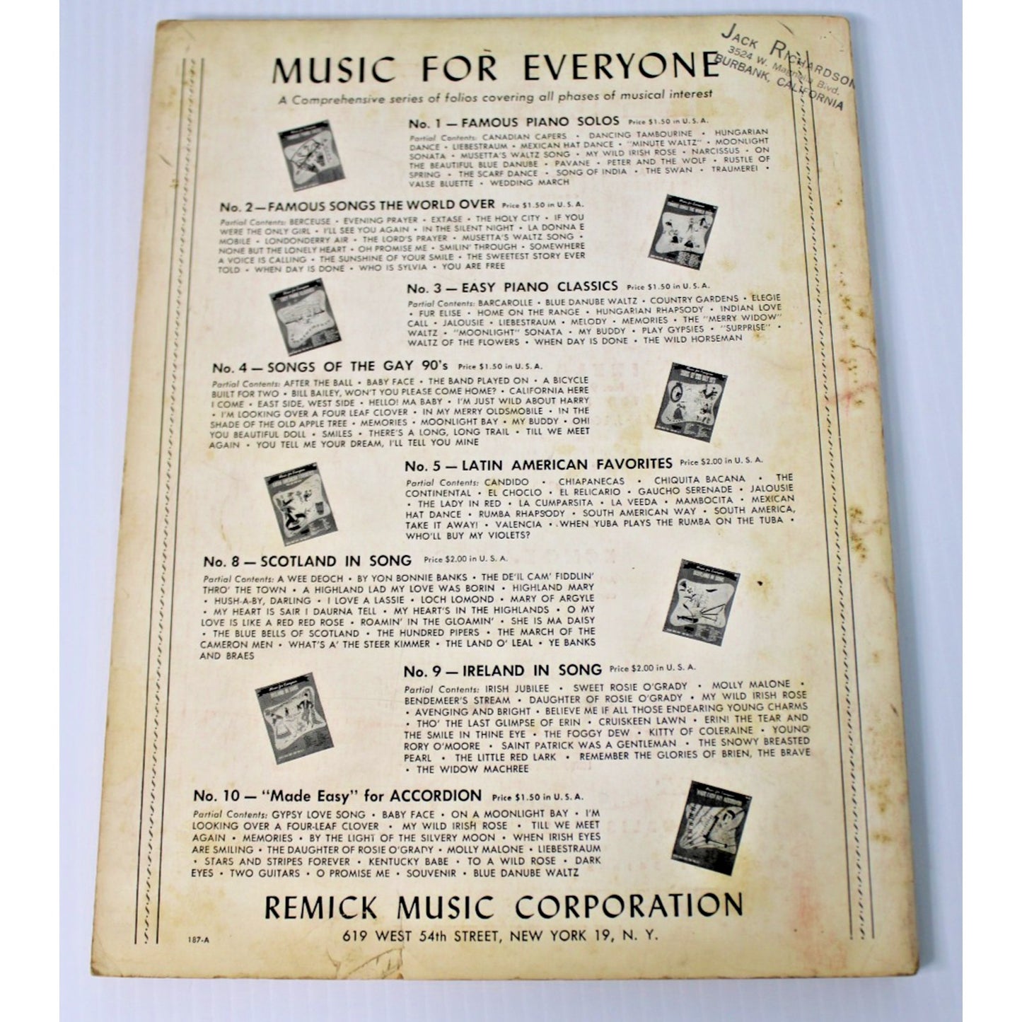 2 Vintage 1950s Irish Music Songbooks for Piano, Voice, Guitar, Ukelele