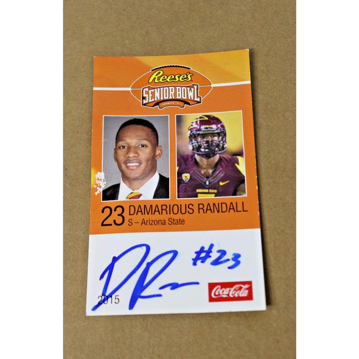 2015 Senior Bowl Signed/ Autographed Card, Damarious Randall (Packers, Browns)