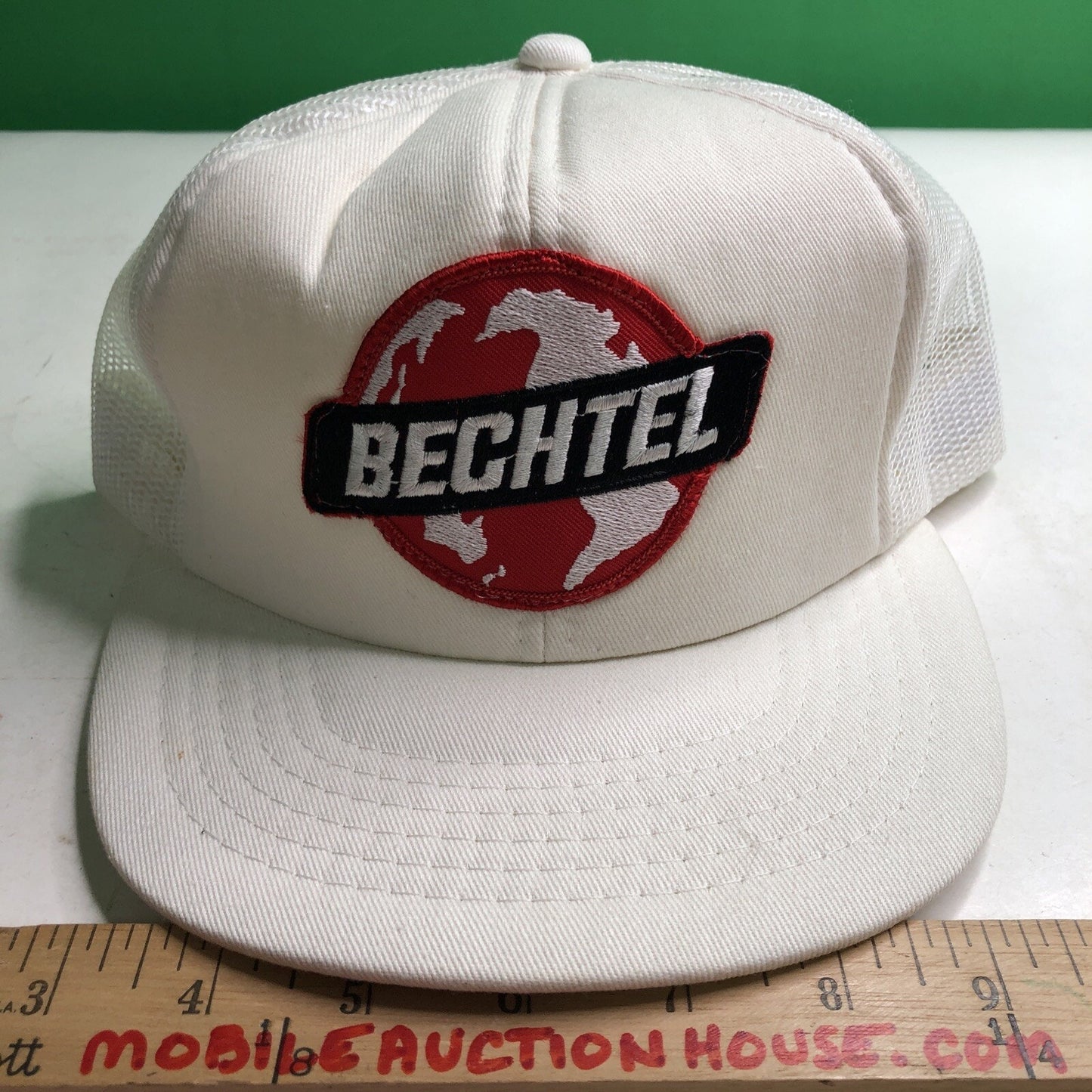 Vintage BECHTEL TRUCKER HAT Snapback OS Embroidered 1970-80