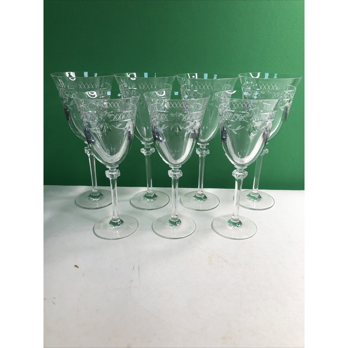 Mixed Lot 7 Royal Doulton WELLESLEY Wine Glasses (3) & Water Goblets (4) CHIPS