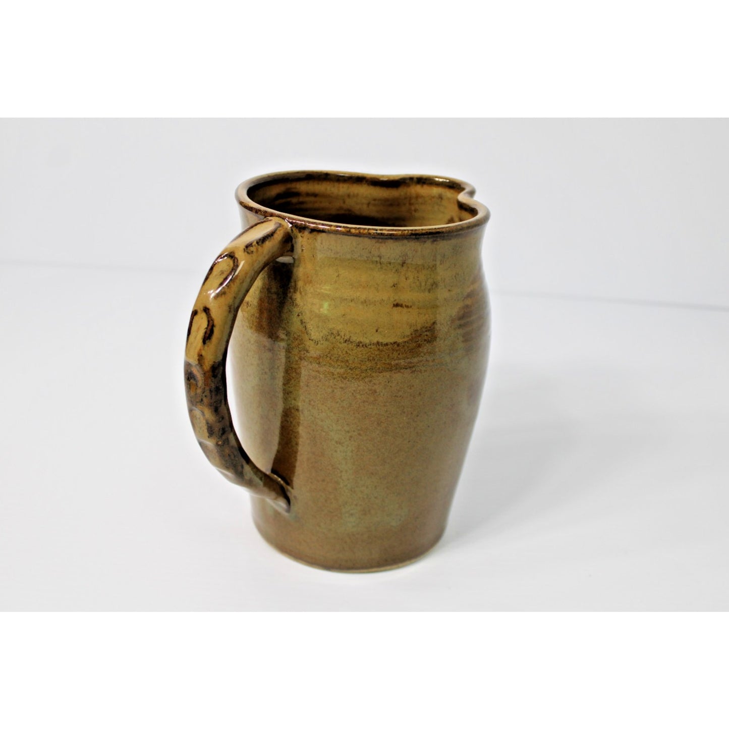 Rare Handmade Studio Pottery Pitcher- Fingerprint Pottery Pontotoc, Mississippi