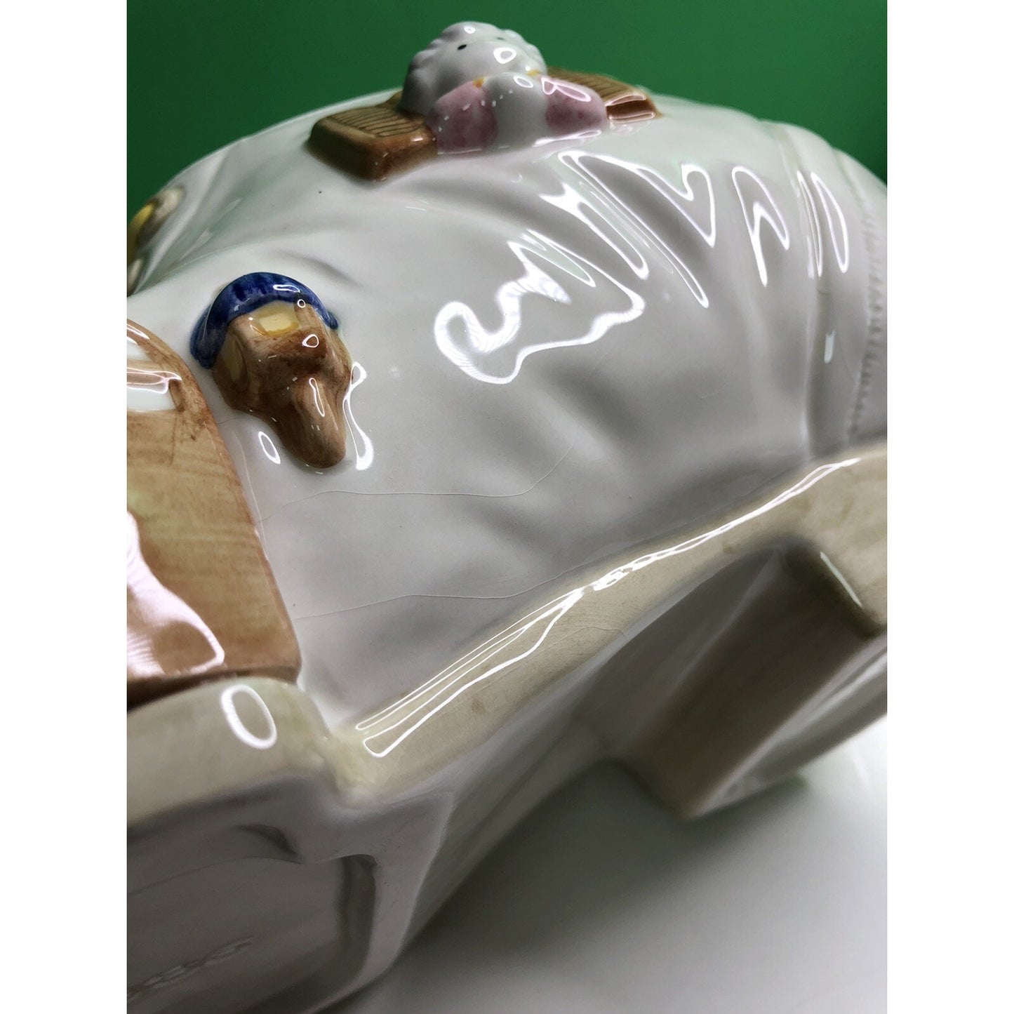 Vintage 1986 FITZ & FLOYD The Old Lady Who Lived in a Shoe COOKIE JAR Mint Large