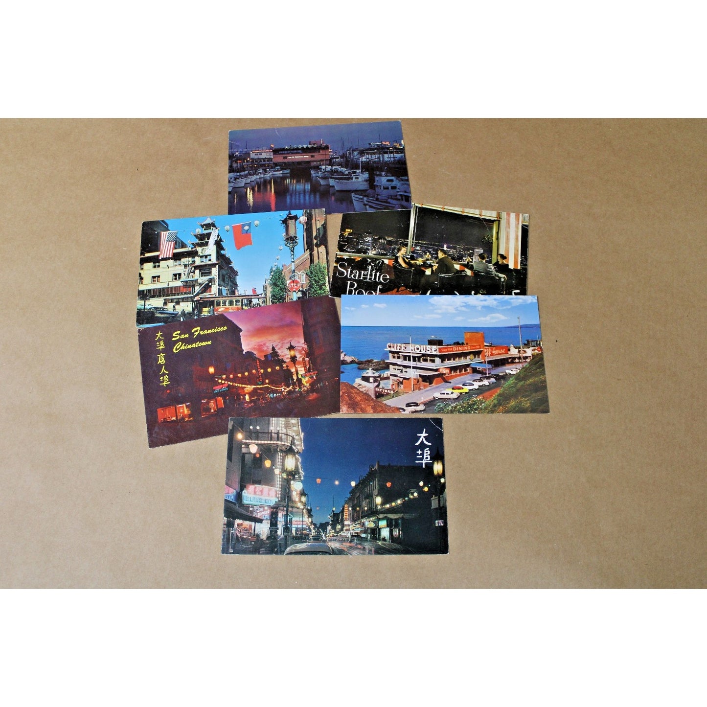 6 Vintage 1960s Souvenir Postcards, San Francisco, California, Chinatown