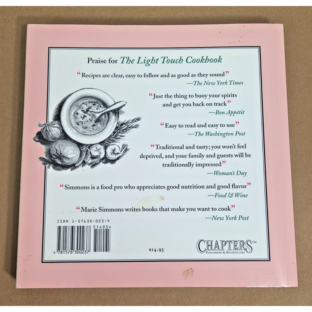 Vintage 1996 The Light Touch Cookbook by Marie Simmons | 90s Healthy Recipes
