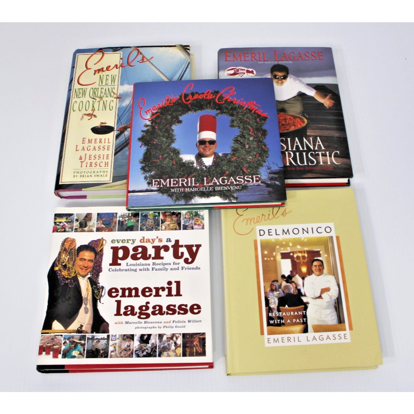 5 Cookbooks by Emeril Lagasse, Louisiana Creole Cooking, HC/ DJ- ALL 1st Edition