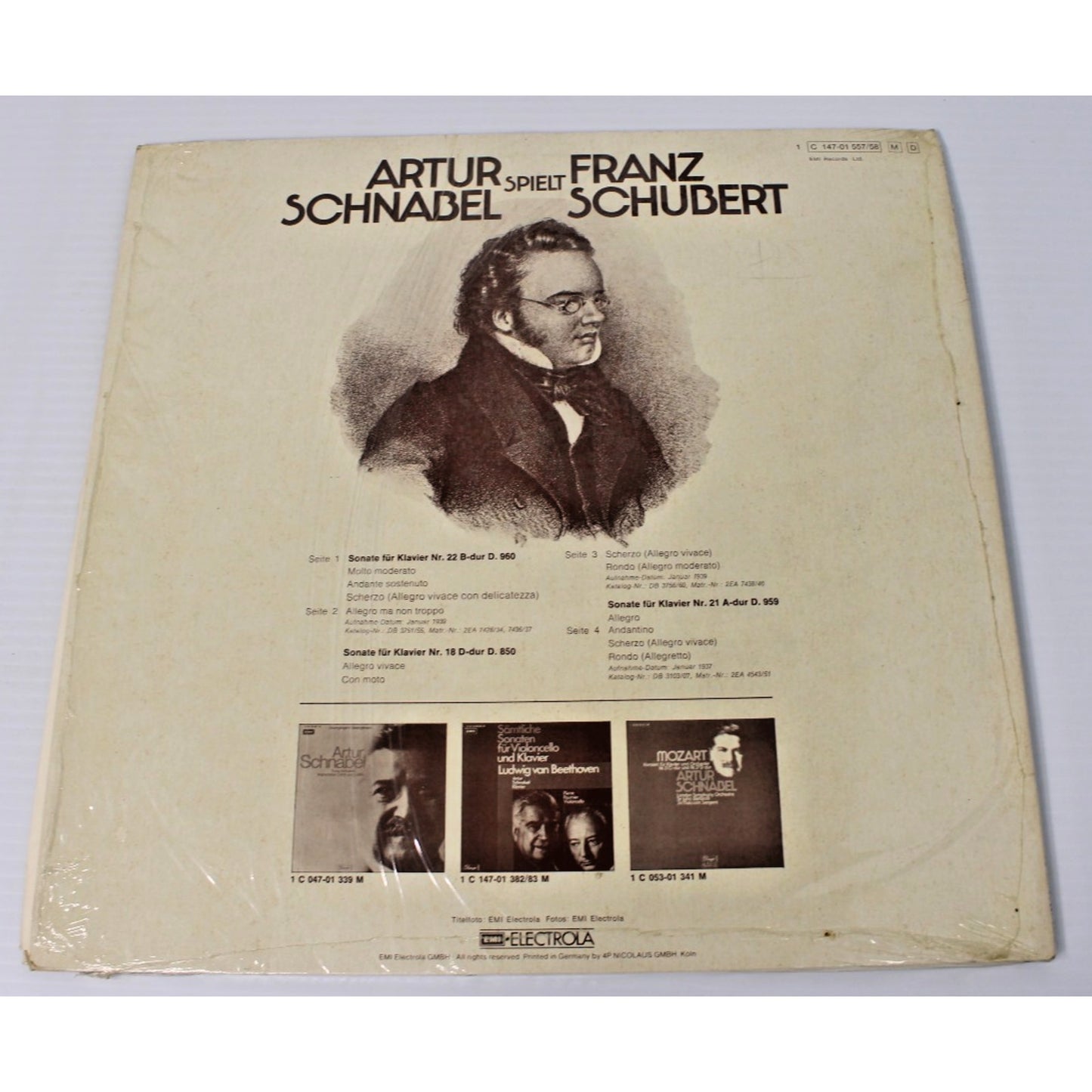 Arthur Schnabel- Spielt FRANZ SCHUBERT Gatefold Classical Vinyl EMI Import- NM!