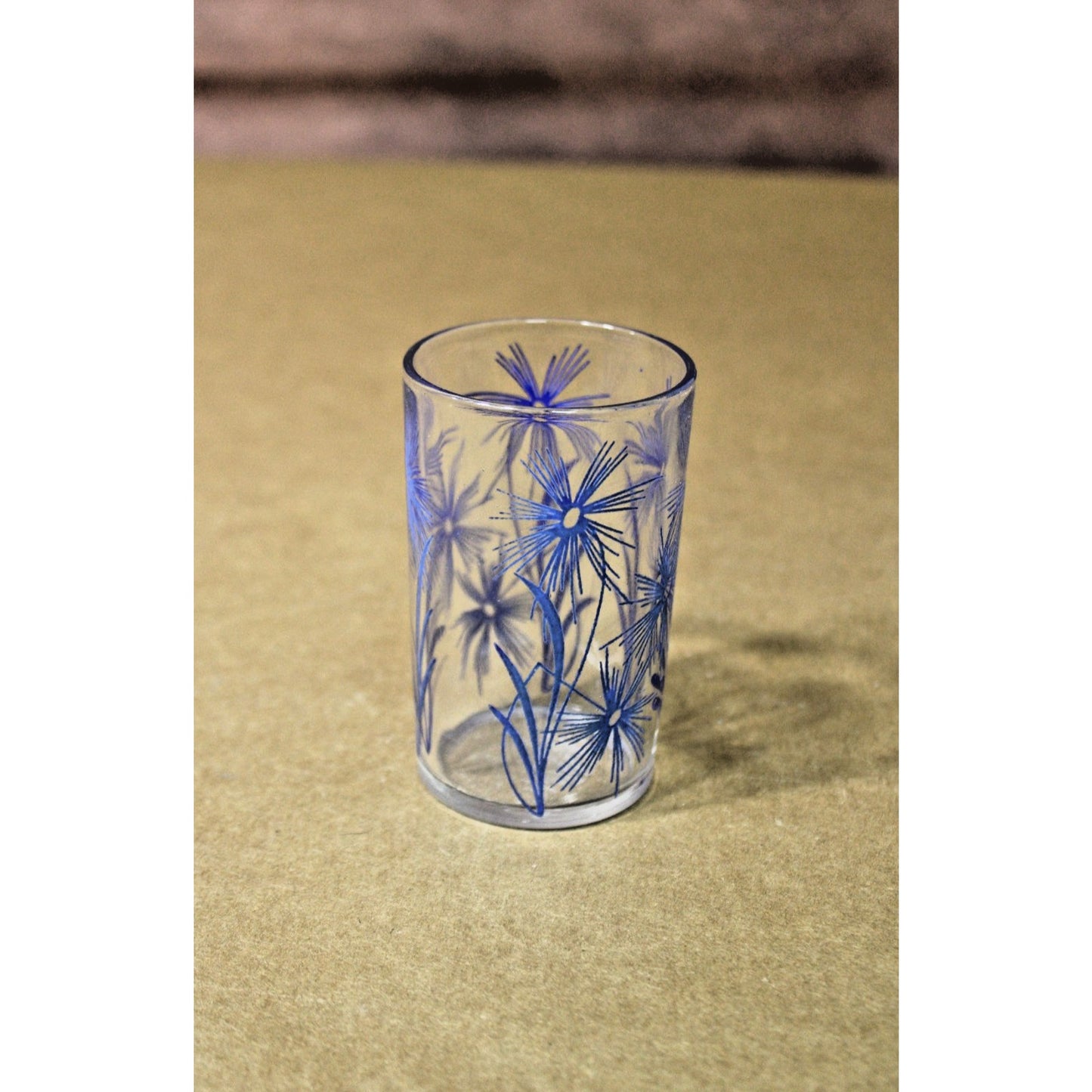 Vintage MCM Swanky Swig Hazel Atlas Blue Juice Glass, Mid Century, 3.5" H