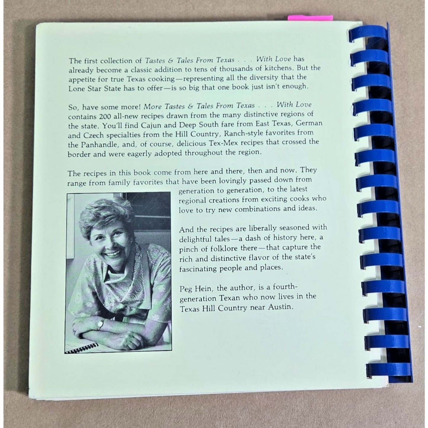 Vintage TX 1987 More Tastes & Tales from Texas With Love Cookbook by Peg Hein