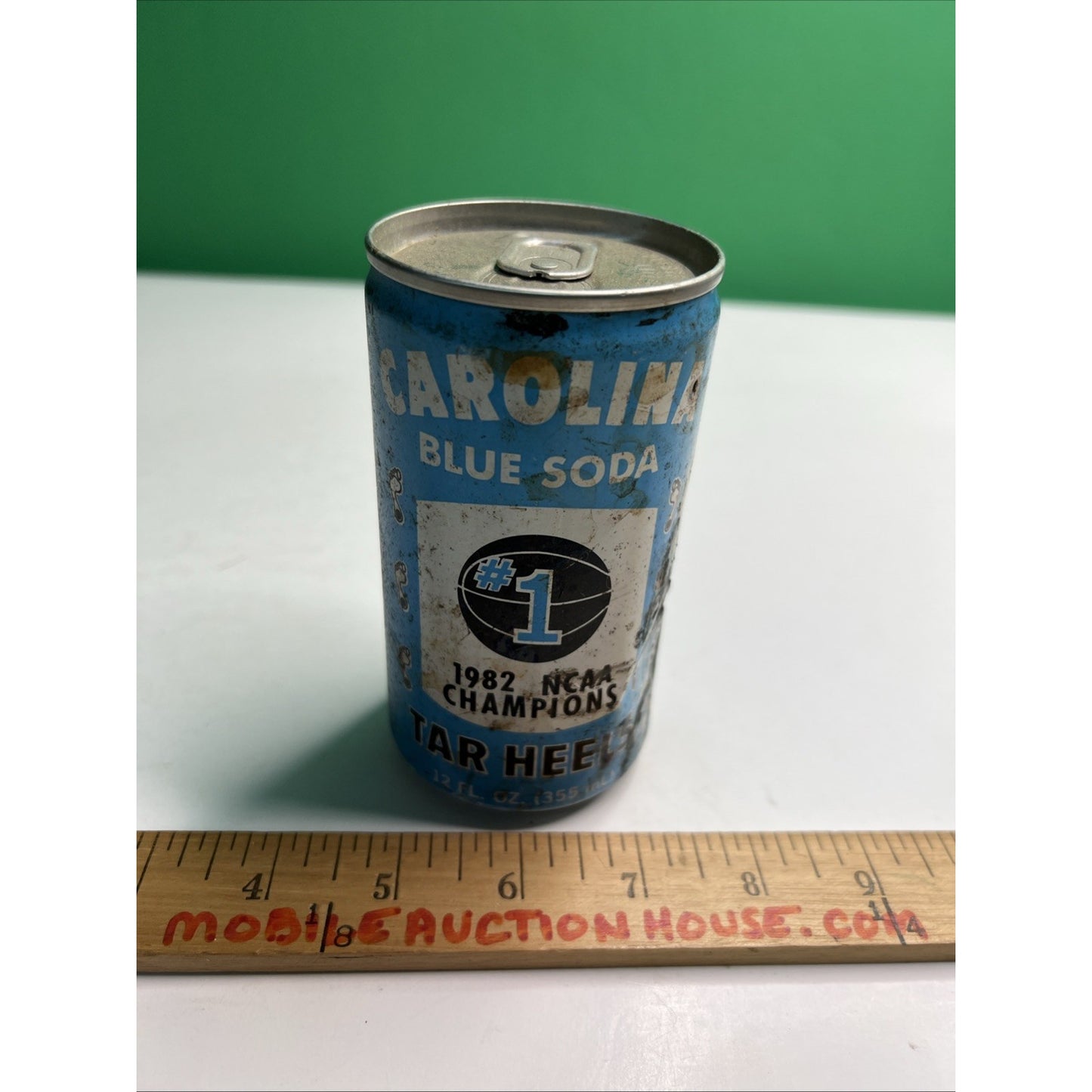 1982 NCAA Champions Tar Heels Carolina Blue Soda Empty Advertising 12oz UNC Can