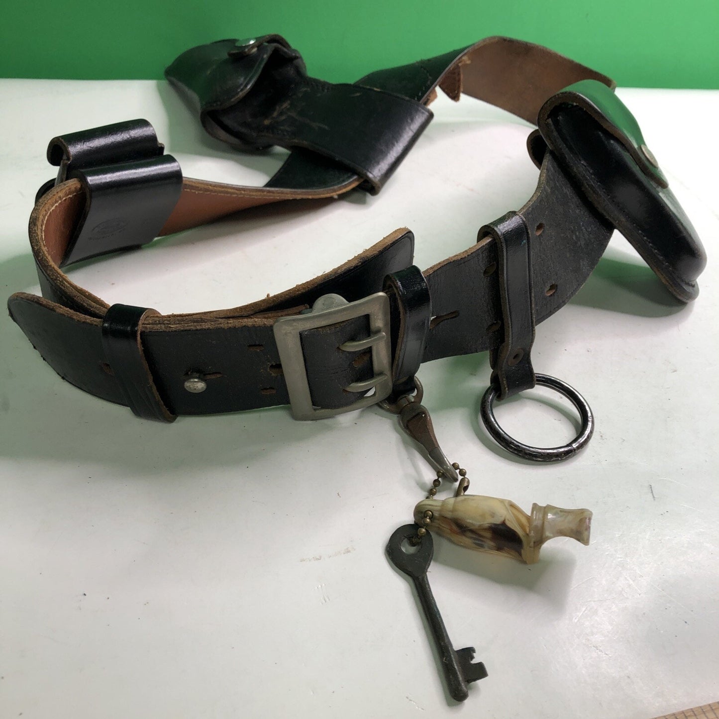 Vintage Brauer Bros. Black Leather Service Belt 42 Bucheimer Accessories Holster
