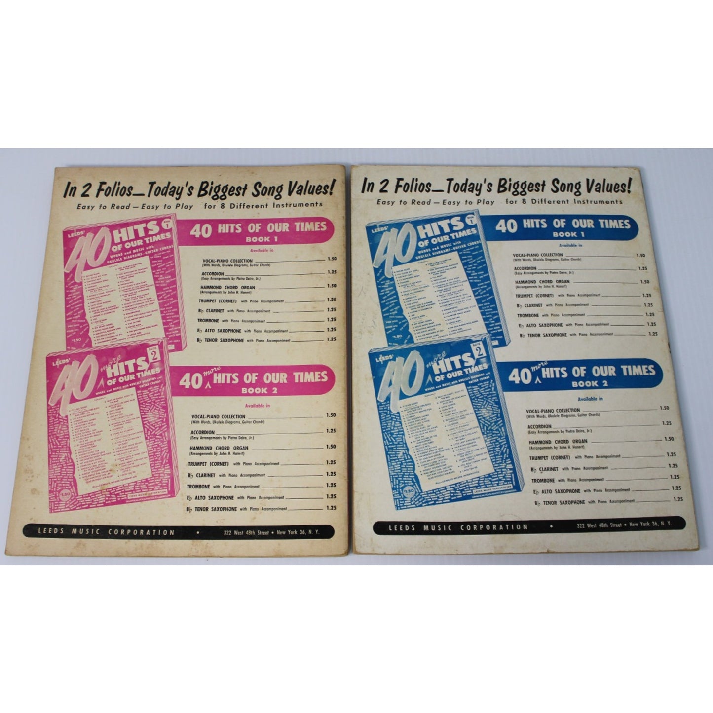Leeds Songbook 40 More Hits Of Our Times Books 2 & 3 Words & Music Guitar Chords