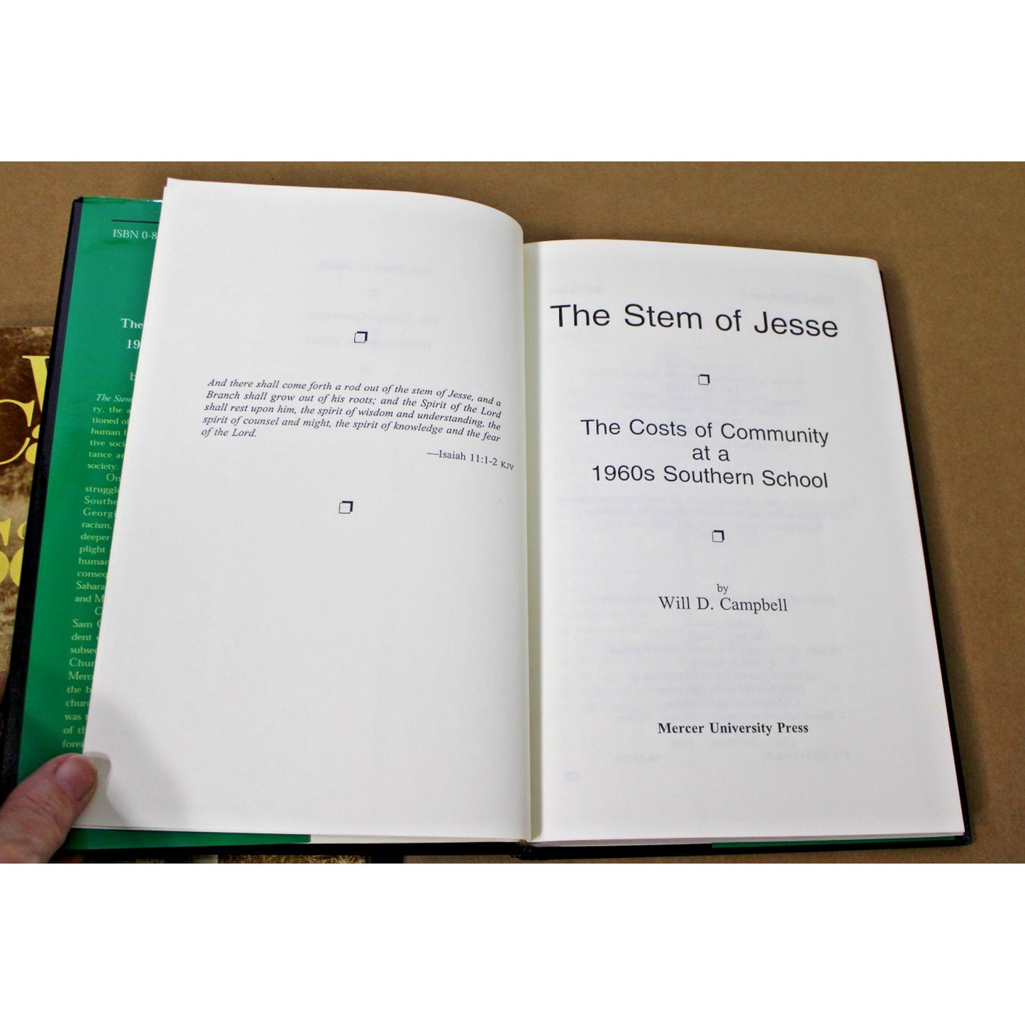 2 Book Will Campbell Lot, The Stem of Jesse and The Soul of the South, HC/DJ