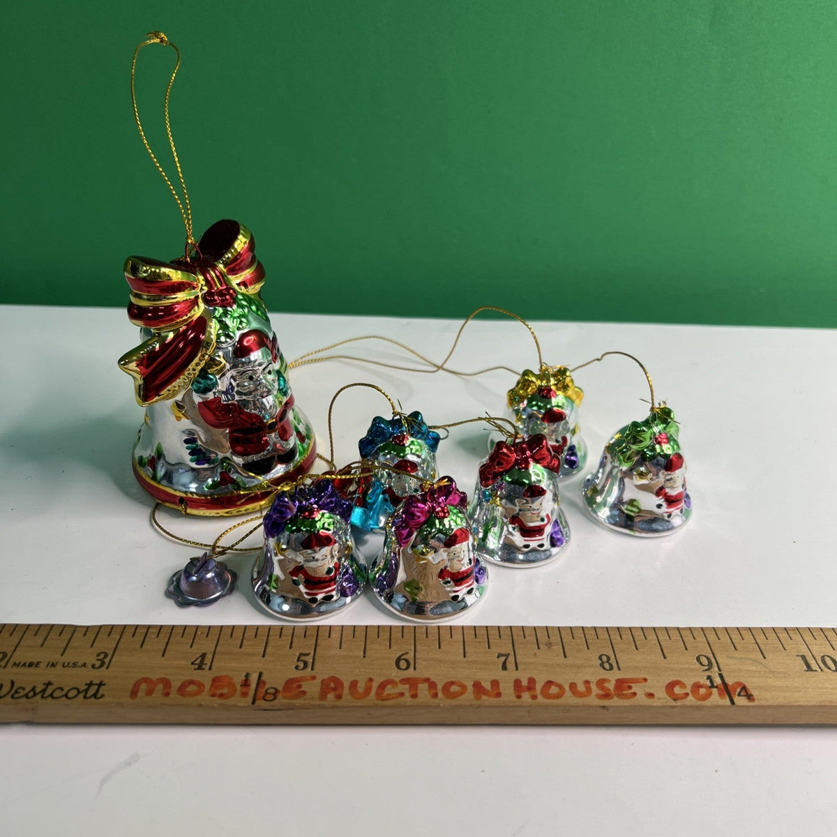 Vintage Avon Christmas Porcelain Shimmering Bell Santa Wind Chime 1998