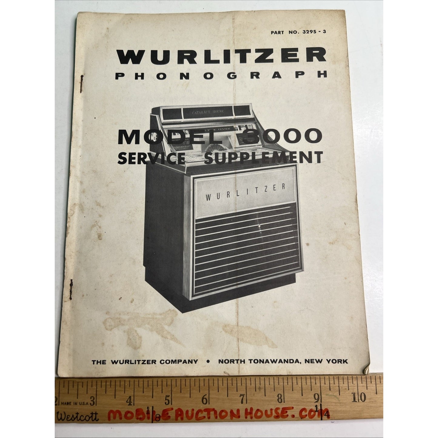 WURLITZER PHONOGRAPH Model 3000 Service Supplement Juke Box Schematics Wiring