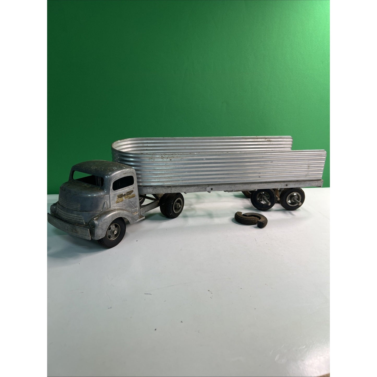 Vintage Smith Miller Silver Streak GMC Truck & Fruehauf Trailer SMITTY TOYS