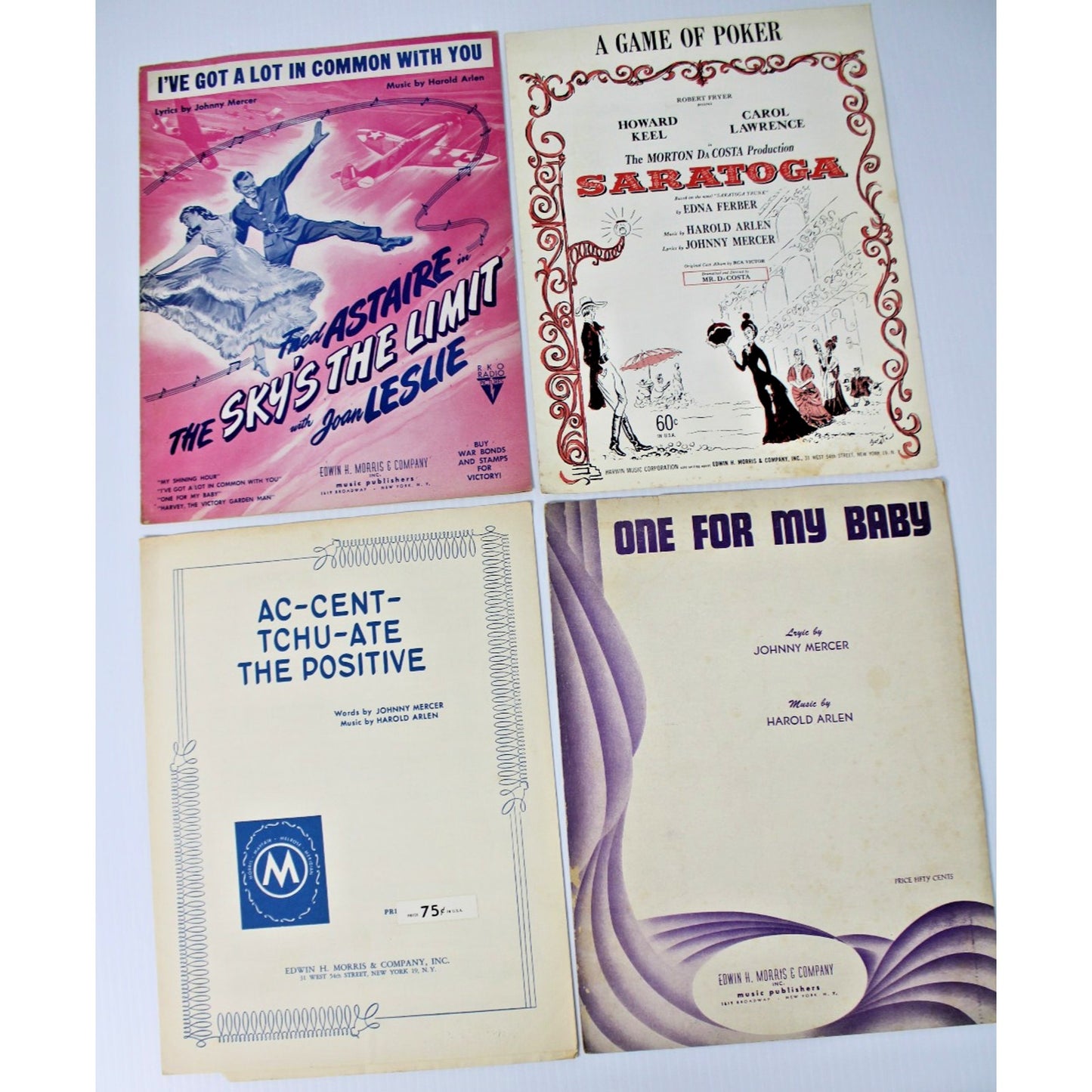 4 Pc. Vintage Sheet Music by Johnny Mercer & Harold Arlen