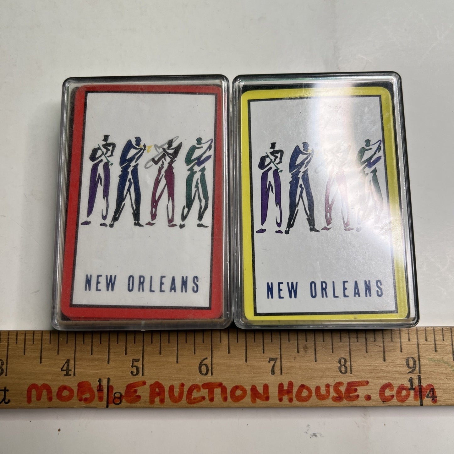 Vintage New Orleans Souvenir Playing Cards 2 Decks With Cases 80’s Style Jazz