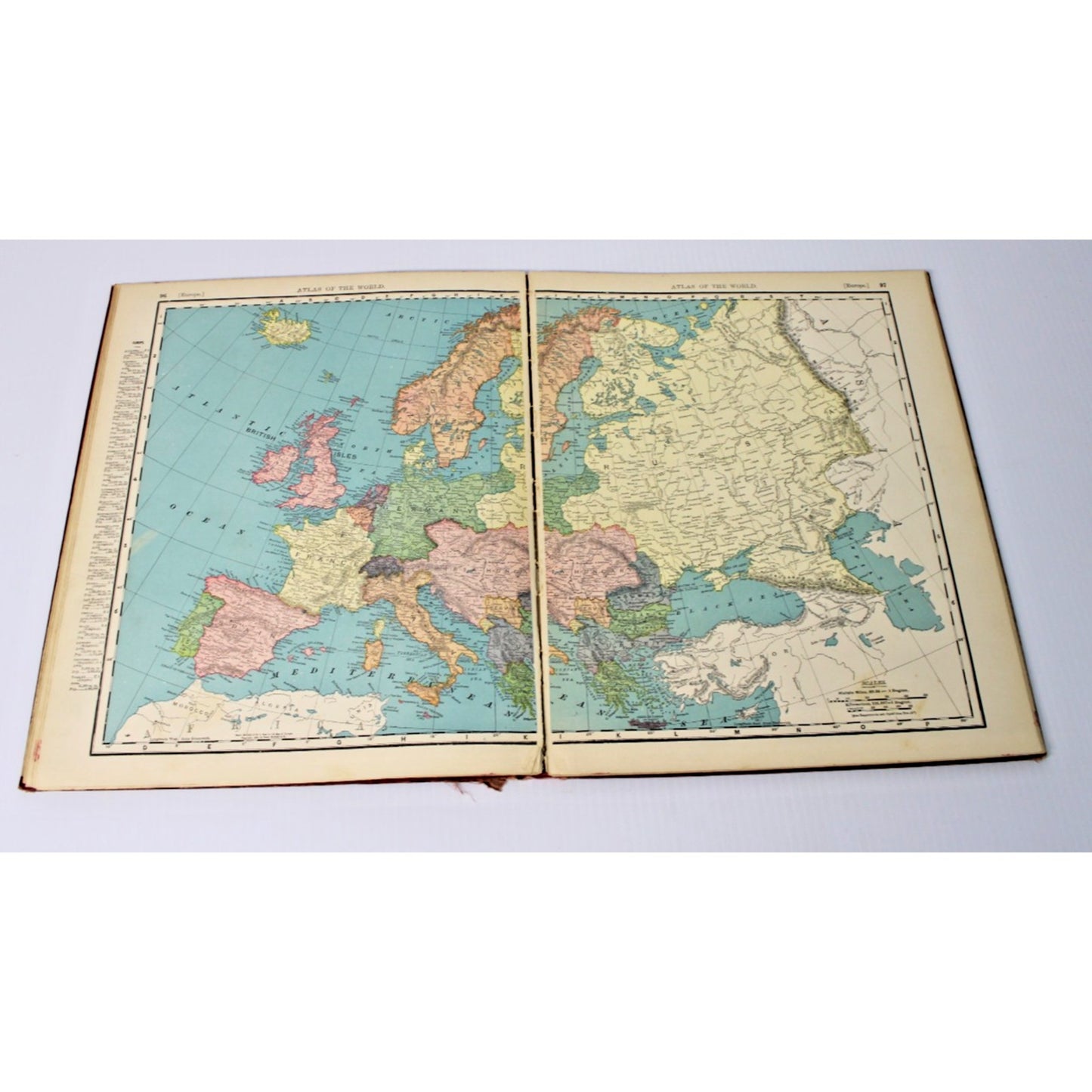 Antique 1898 Rand-McNally Twentieth Century Atlas of the World w/ Marginal Index