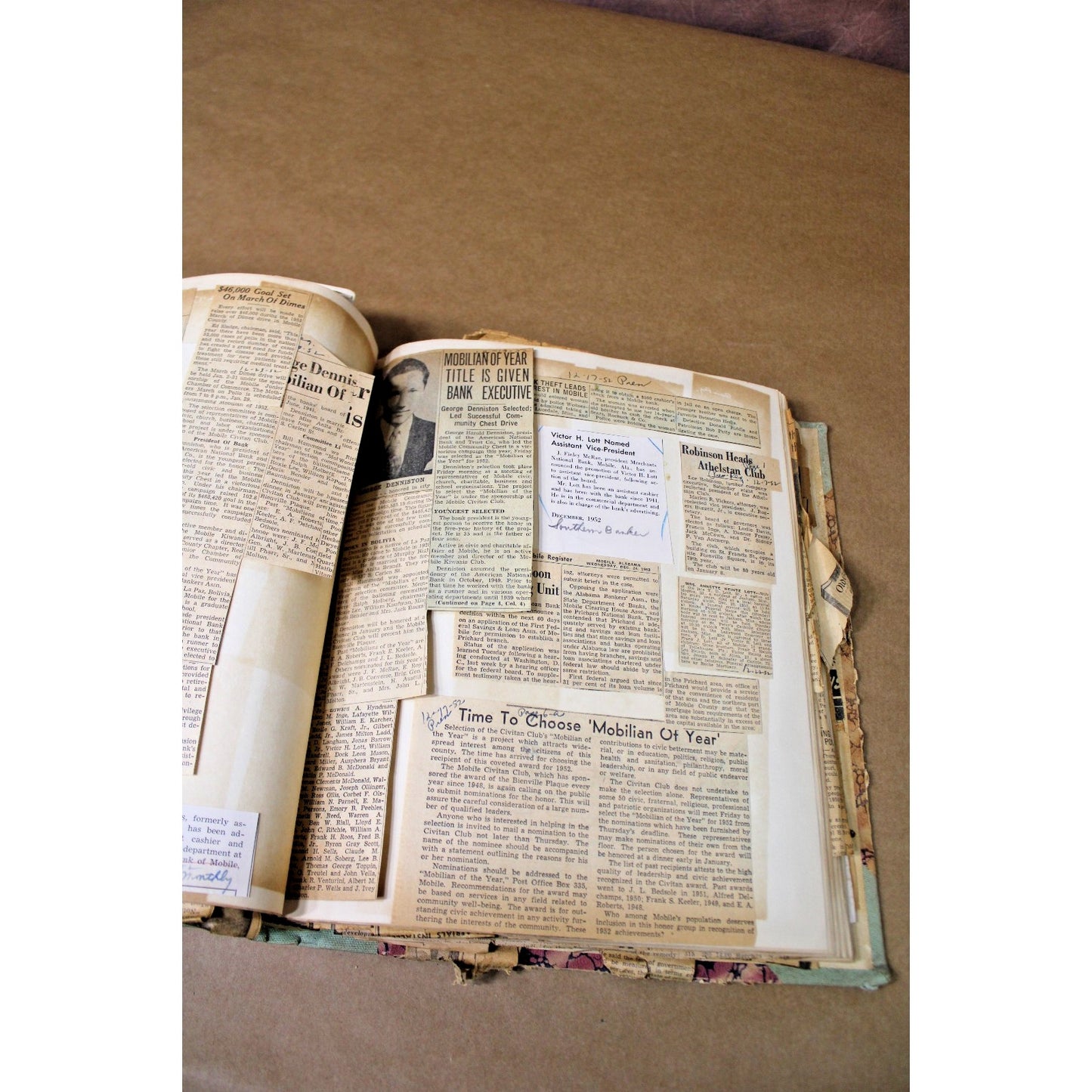 Mobile, AL Vintage Scrapbook 1952-53, Port City News, Mardi Gras, Press Register