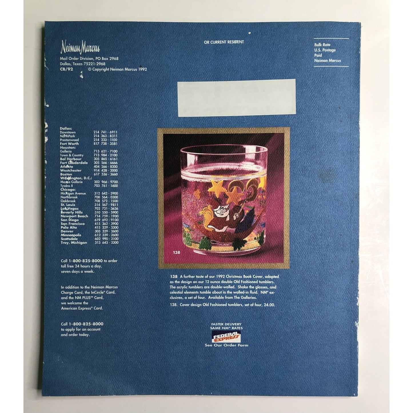 1992 Neiman Marcus Christmas Book Catalog Vintage Cover Art By John Rombola