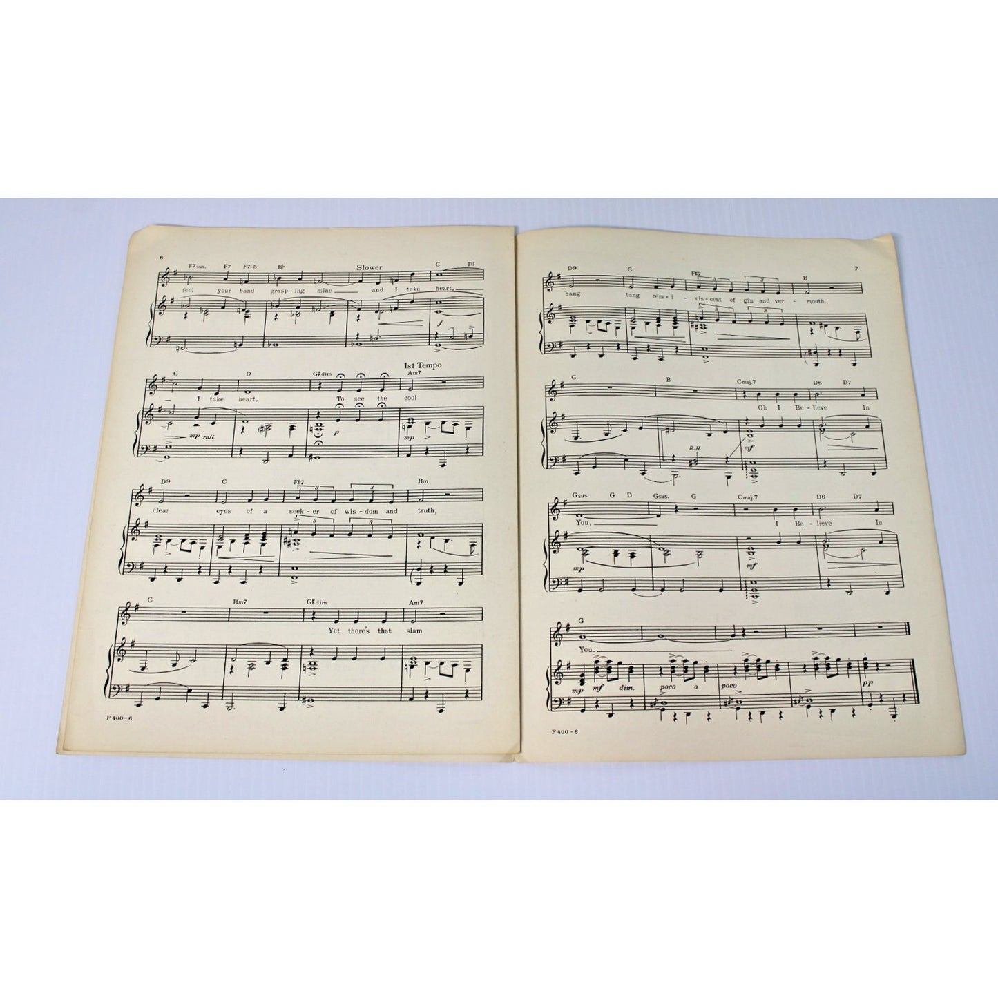 Vintage Sheet Music, I Believe In You- Signed by Phil Gordon, 1961 Broadway Show